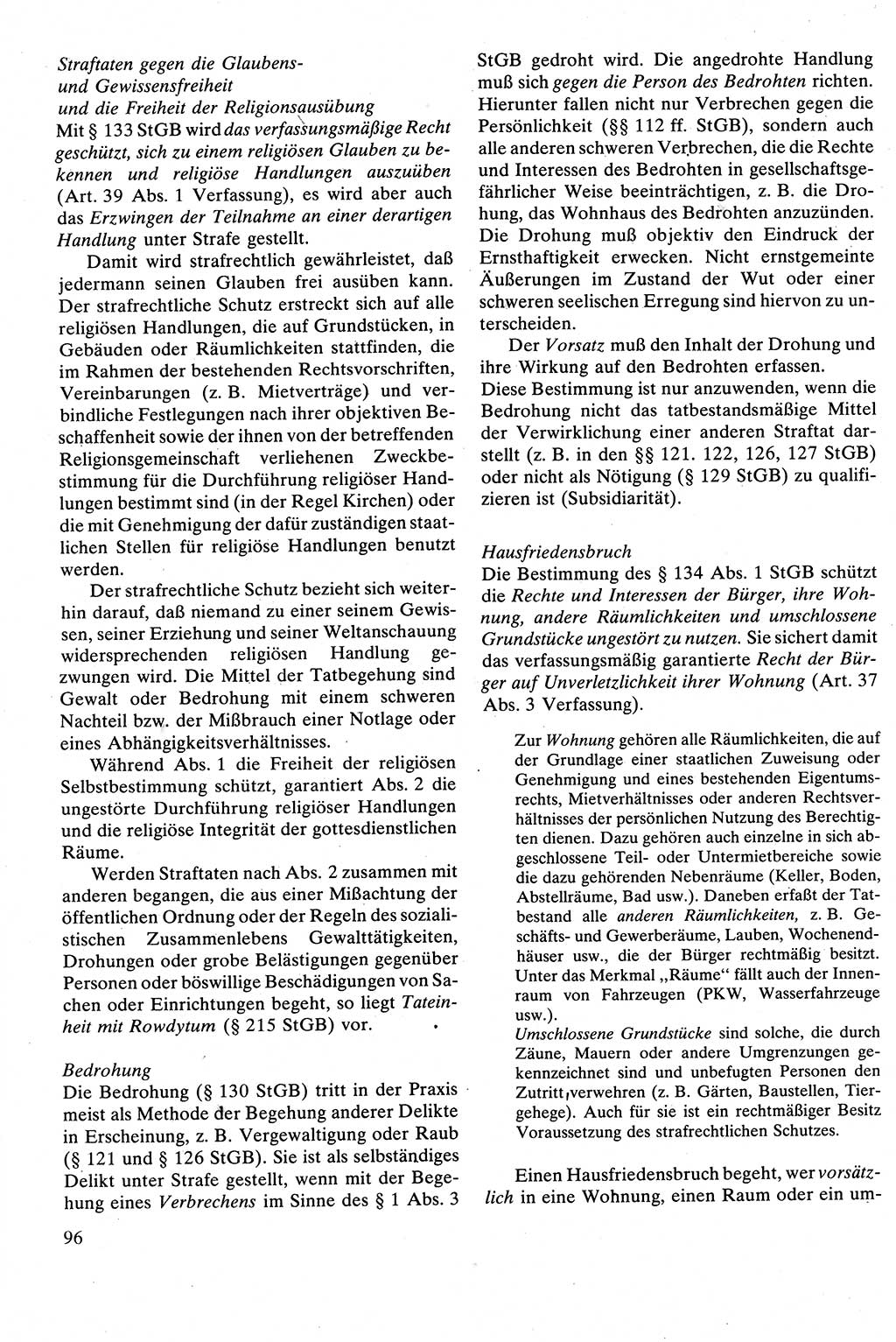 Strafrecht [Deutsche Demokratische Republik (DDR)], Besonderer Teil, Lehrbuch 1981, Seite 96 (Strafr. DDR BT Lb. 1981, S. 96)