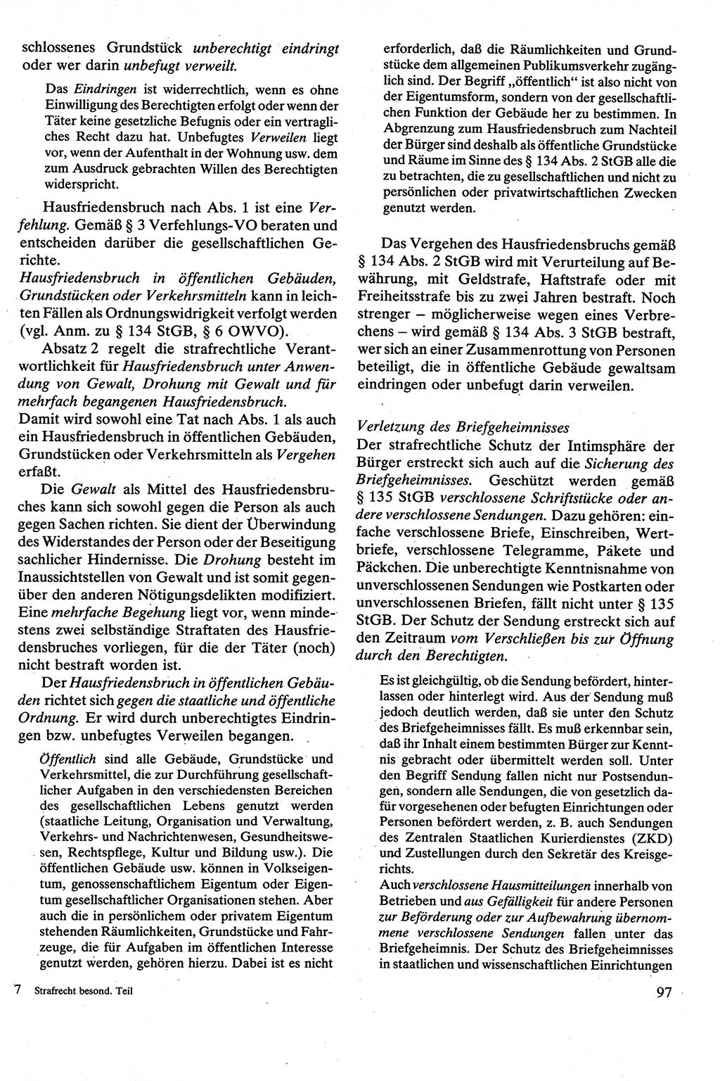 Strafrecht [Deutsche Demokratische Republik (DDR)], Besonderer Teil, Lehrbuch 1981, Seite 97 (Strafr. DDR BT Lb. 1981, S. 97)