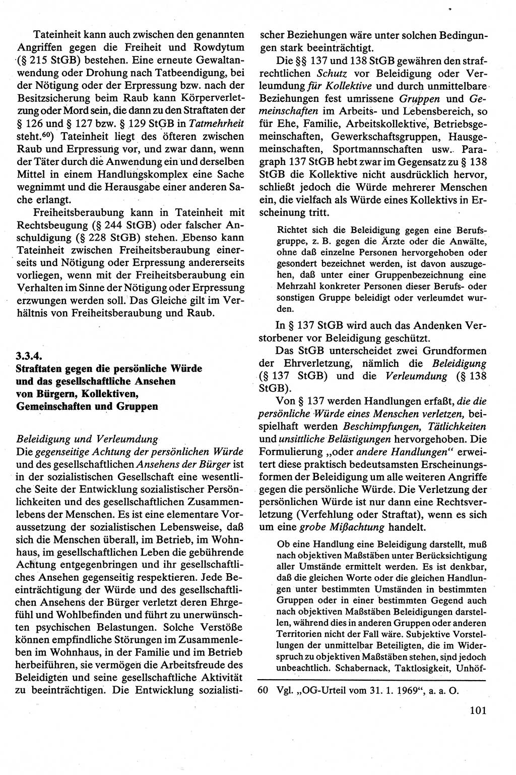 Strafrecht [Deutsche Demokratische Republik (DDR)], Besonderer Teil, Lehrbuch 1981, Seite 101 (Strafr. DDR BT Lb. 1981, S. 101)