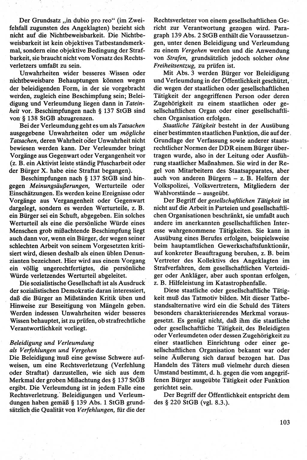 Strafrecht [Deutsche Demokratische Republik (DDR)], Besonderer Teil, Lehrbuch 1981, Seite 103 (Strafr. DDR BT Lb. 1981, S. 103)