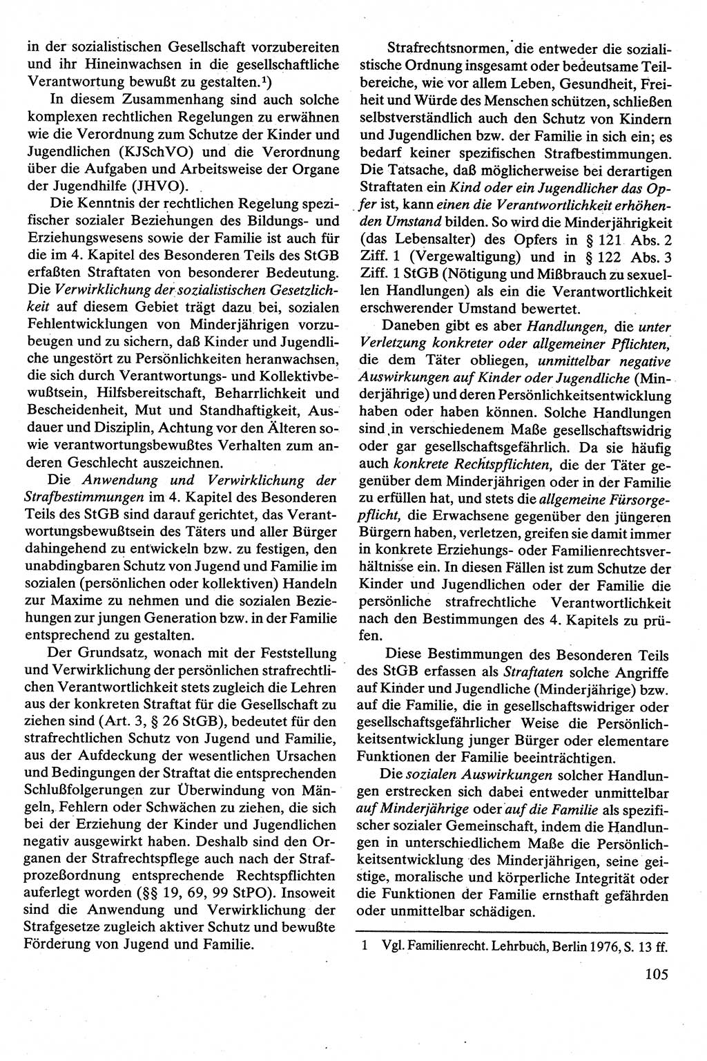 Strafrecht [Deutsche Demokratische Republik (DDR)], Besonderer Teil, Lehrbuch 1981, Seite 105 (Strafr. DDR BT Lb. 1981, S. 105)