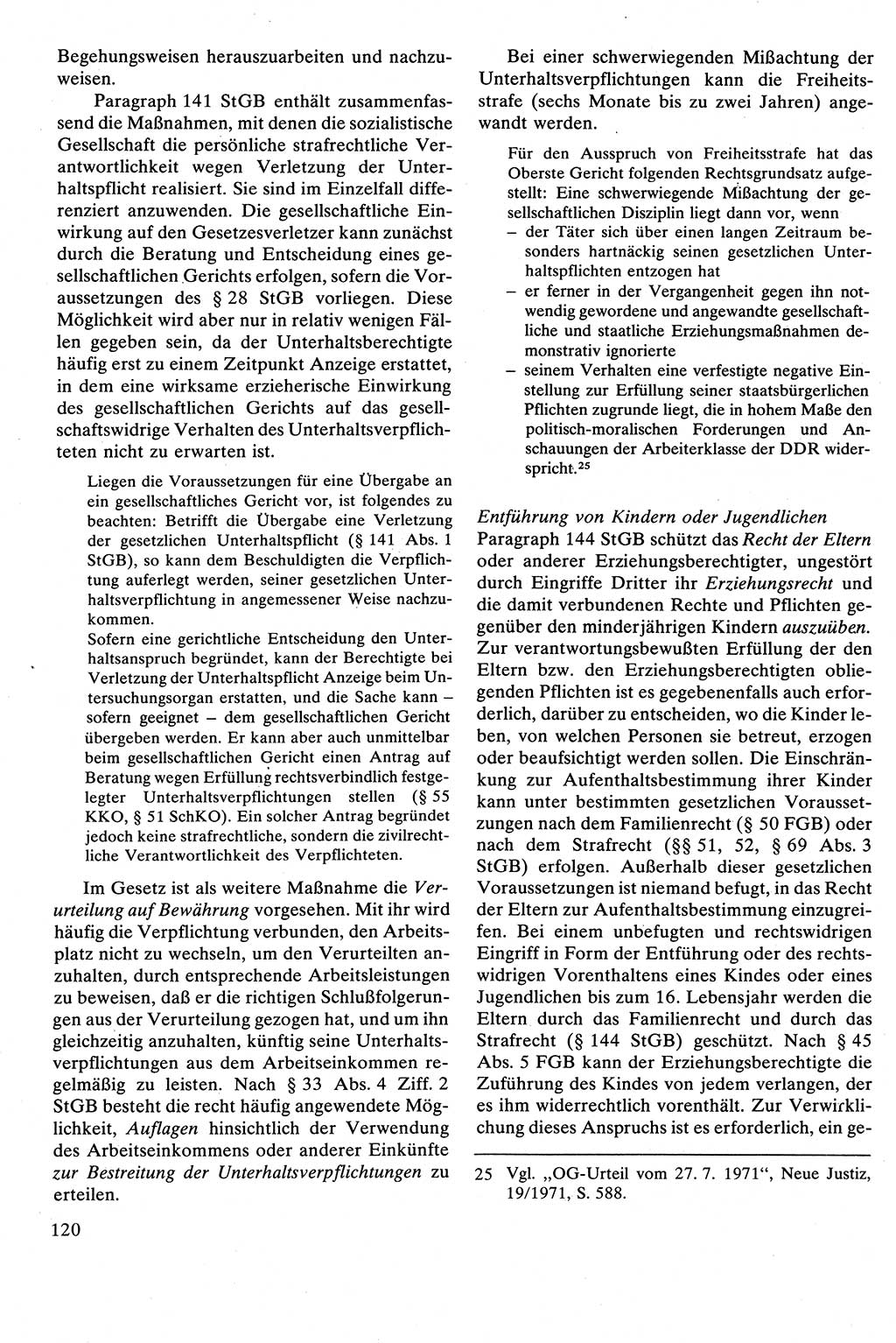 Strafrecht [Deutsche Demokratische Republik (DDR)], Besonderer Teil, Lehrbuch 1981, Seite 120 (Strafr. DDR BT Lb. 1981, S. 120)