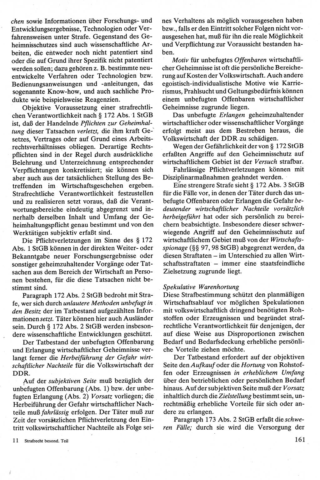 Strafrecht [Deutsche Demokratische Republik (DDR)], Besonderer Teil, Lehrbuch 1981, Seite 161 (Strafr. DDR BT Lb. 1981, S. 161)