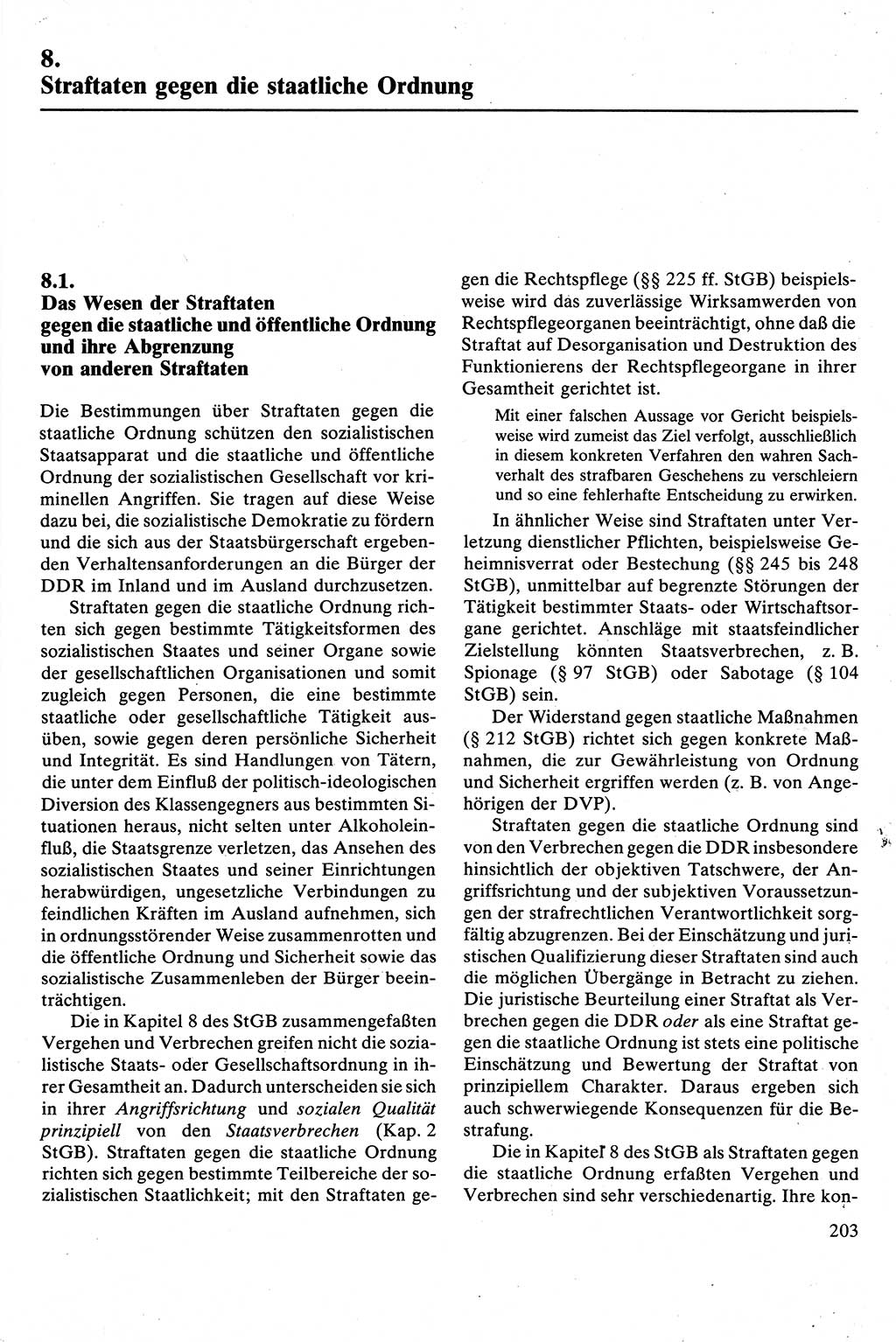 Strafrecht [Deutsche Demokratische Republik (DDR)], Besonderer Teil, Lehrbuch 1981, Seite 203 (Strafr. DDR BT Lb. 1981, S. 203)
