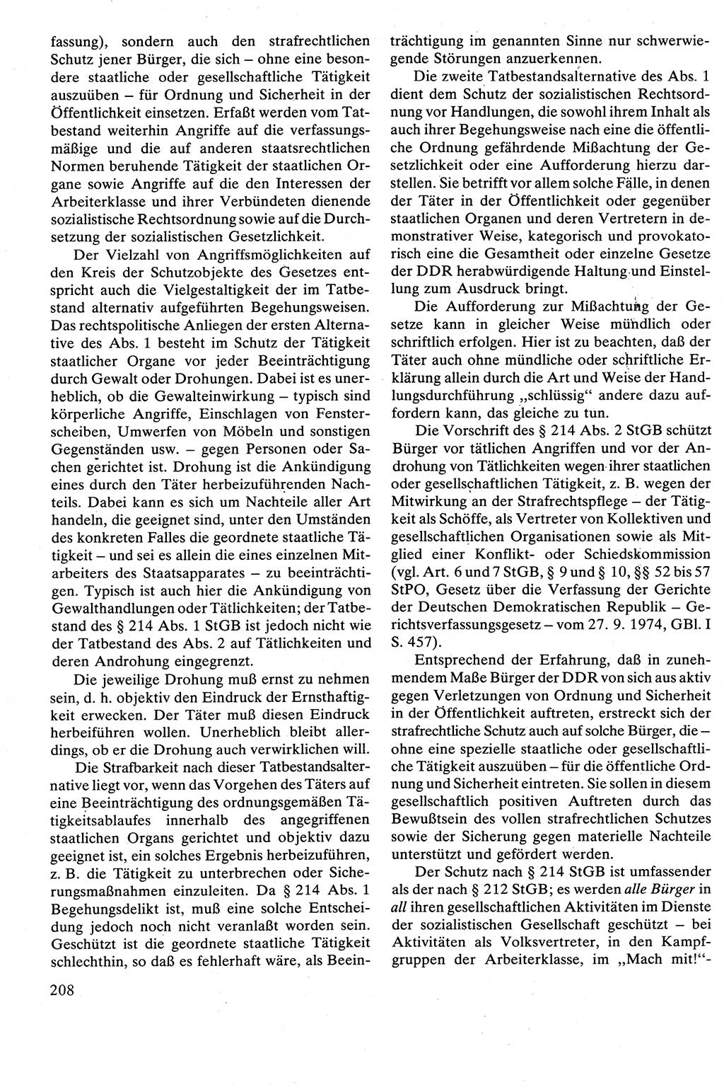 Strafrecht [Deutsche Demokratische Republik (DDR)], Besonderer Teil, Lehrbuch 1981, Seite 208 (Strafr. DDR BT Lb. 1981, S. 208)