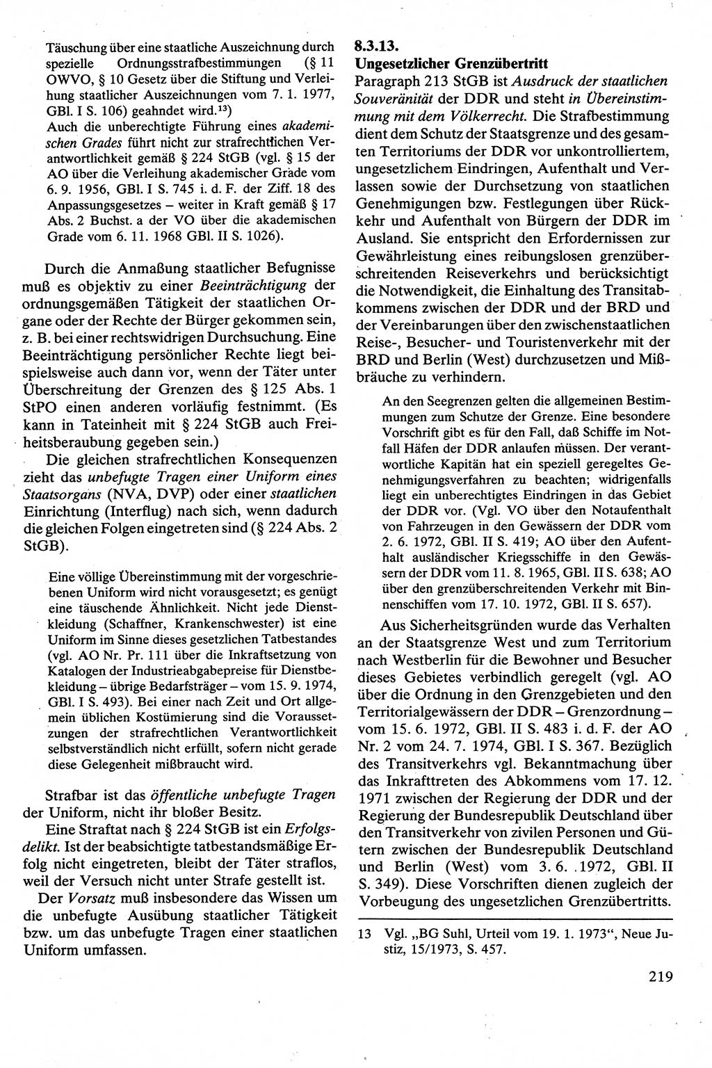 Strafrecht [Deutsche Demokratische Republik (DDR)], Besonderer Teil, Lehrbuch 1981, Seite 219 (Strafr. DDR BT Lb. 1981, S. 219)