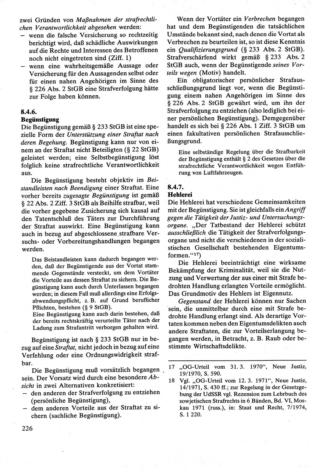 Strafrecht [Deutsche Demokratische Republik (DDR)], Besonderer Teil, Lehrbuch 1981, Seite 226 (Strafr. DDR BT Lb. 1981, S. 226)