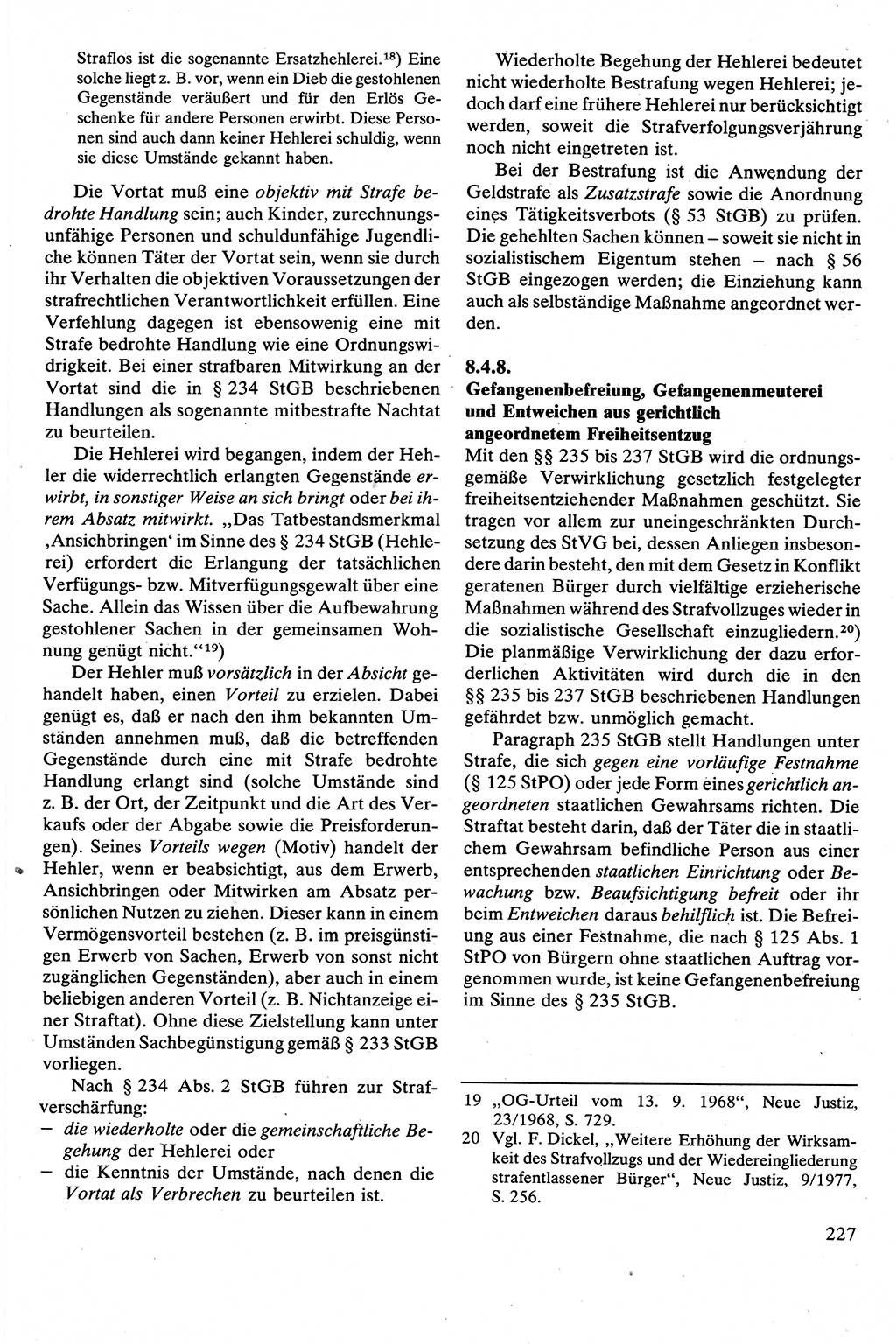 Strafrecht [Deutsche Demokratische Republik (DDR)], Besonderer Teil, Lehrbuch 1981, Seite 227 (Strafr. DDR BT Lb. 1981, S. 227)