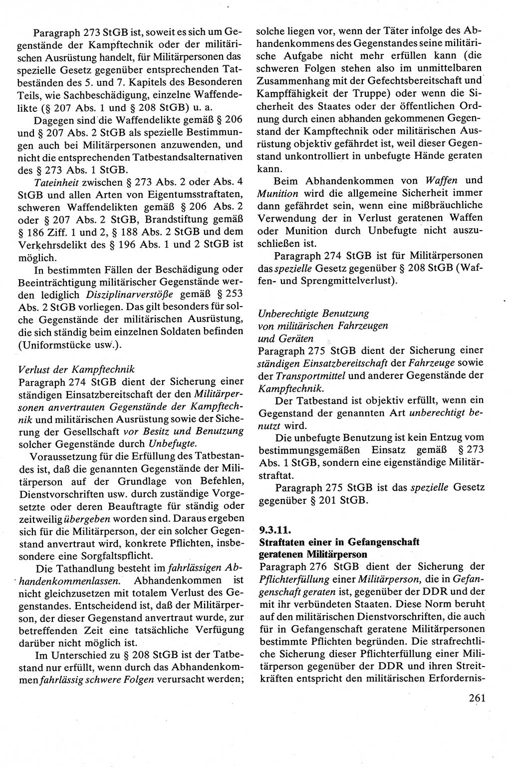 Strafrecht [Deutsche Demokratische Republik (DDR)], Besonderer Teil, Lehrbuch 1981, Seite 261 (Strafr. DDR BT Lb. 1981, S. 261)