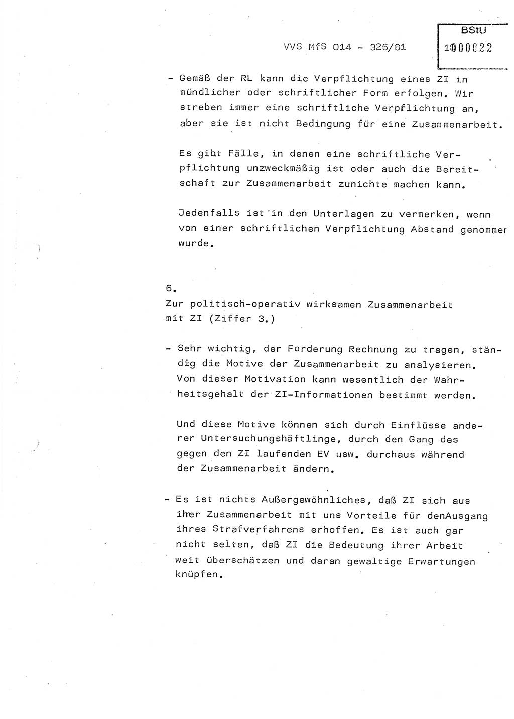 Thesen zum Einführungsvortrag für die Schulung zur Richtlinie Nr. 2/81 [zur Arbeit mit Zelleninformatoren (ZI)] des Genossen Minister (Generaloberst Erich Mielke), Ministerium für Staatssicherheit (MfS) [Deutsche Demokratische Republik (DDR)], Hauptabteilung (HA) Ⅸ, Vertrauliche Verschlußsache (VVS) 014-326/81, Berlin 1981, Seite 18 (Th. Sch. RL 2/81 MfS DDR HA Ⅸ VVS 014-326/81 1981, S. 18)