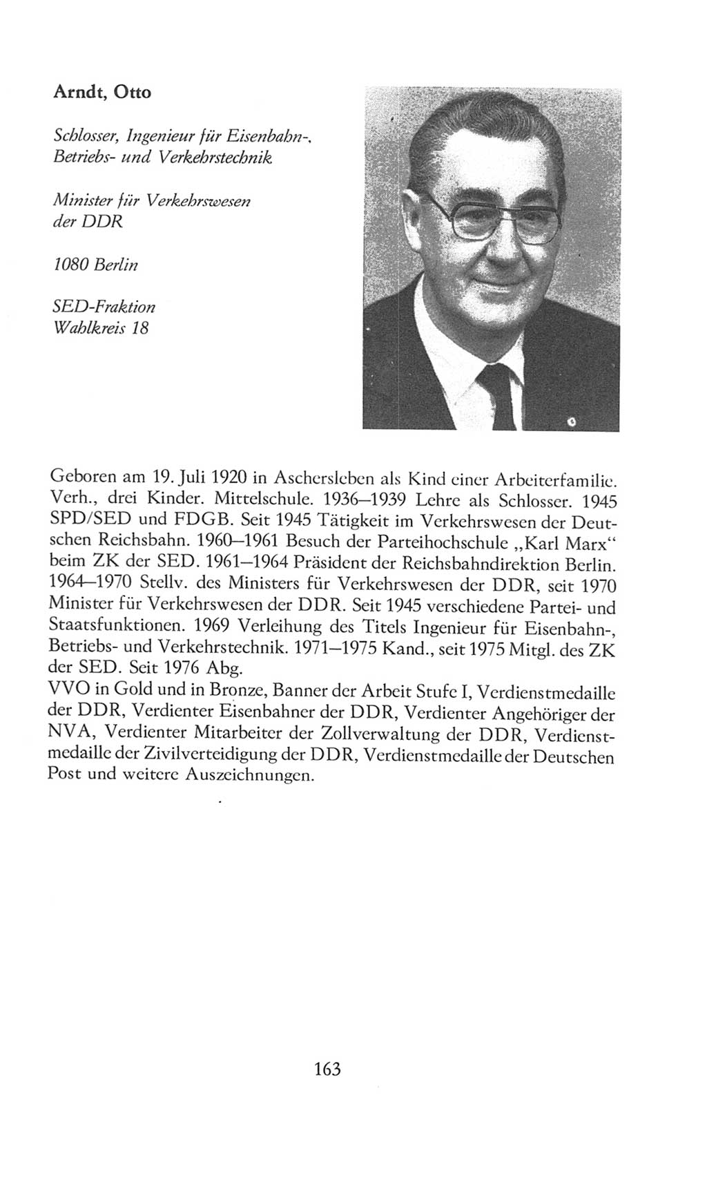 Volkskammer (VK) der Deutschen Demokratischen Republik (DDR), 8. Wahlperiode 1981-1986, Seite 163 (VK. DDR 8. WP. 1981-1986, S. 163)