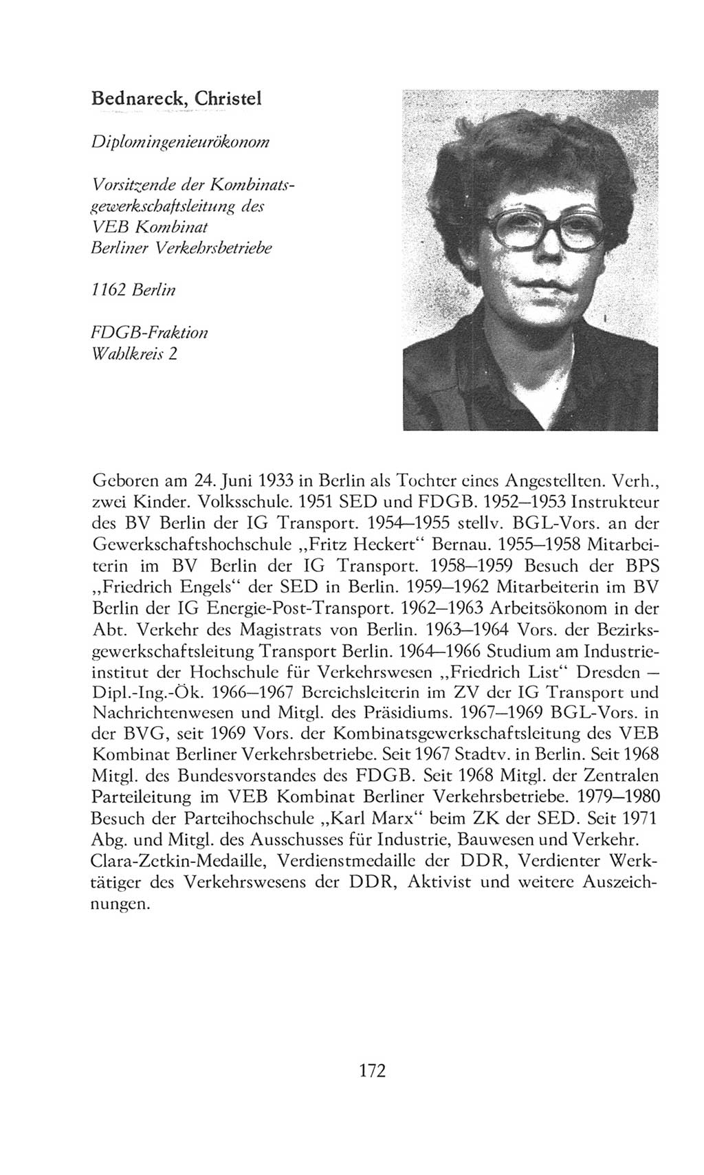 Volkskammer (VK) der Deutschen Demokratischen Republik (DDR), 8. Wahlperiode 1981-1986, Seite 172 (VK. DDR 8. WP. 1981-1986, S. 172)