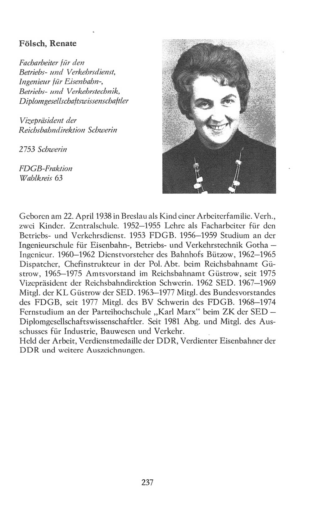 Volkskammer (VK) der Deutschen Demokratischen Republik (DDR), 8. Wahlperiode 1981-1986, Seite 237 (VK. DDR 8. WP. 1981-1986, S. 237)