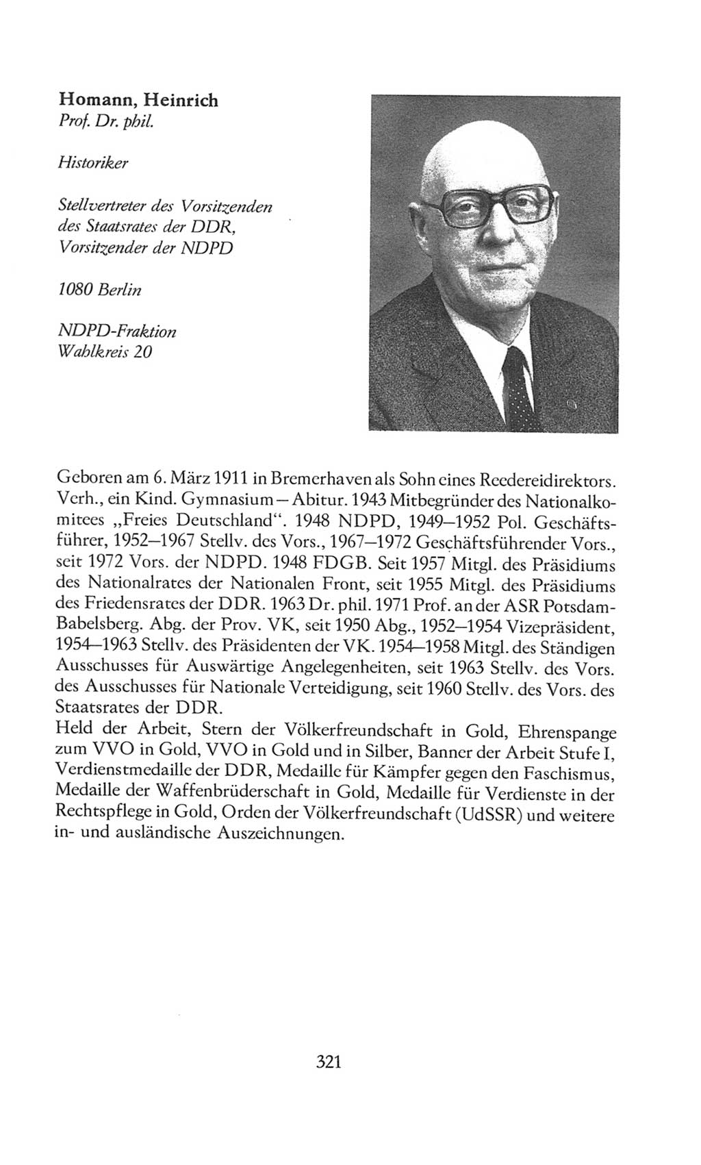 Volkskammer (VK) der Deutschen Demokratischen Republik (DDR), 8. Wahlperiode 1981-1986, Seite 321 (VK. DDR 8. WP. 1981-1986, S. 321)