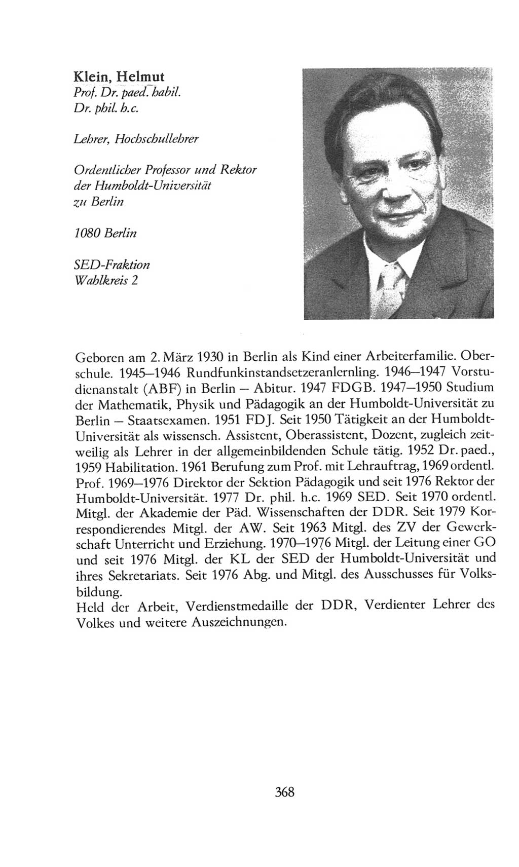 Volkskammer (VK) der Deutschen Demokratischen Republik (DDR), 8. Wahlperiode 1981-1986, Seite 368 (VK. DDR 8. WP. 1981-1986, S. 368)