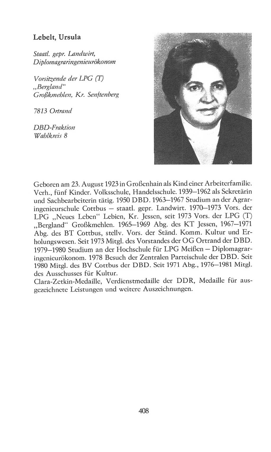 Volkskammer (VK) der Deutschen Demokratischen Republik (DDR), 8. Wahlperiode 1981-1986, Seite 408 (VK. DDR 8. WP. 1981-1986, S. 408)