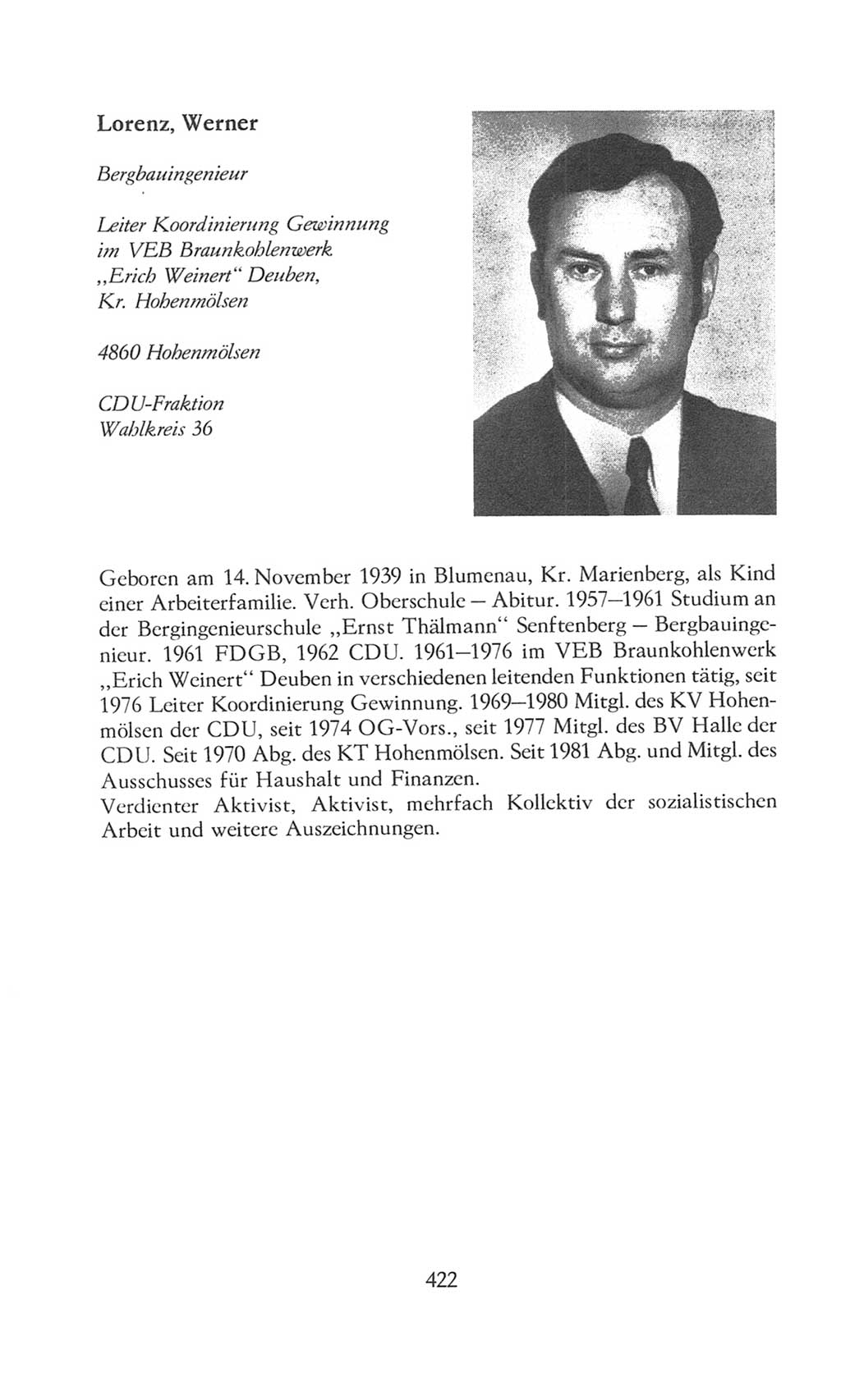 Volkskammer (VK) der Deutschen Demokratischen Republik (DDR), 8. Wahlperiode 1981-1986, Seite 422 (VK. DDR 8. WP. 1981-1986, S. 422)
