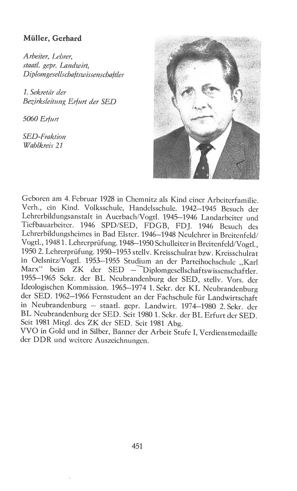 Volkskammer (VK) der Deutschen Demokratischen Republik (DDR), 8. Wahlperiode 1981-1986, Seite 451 (VK. DDR 8. WP. 1981-1986, S. 451)
