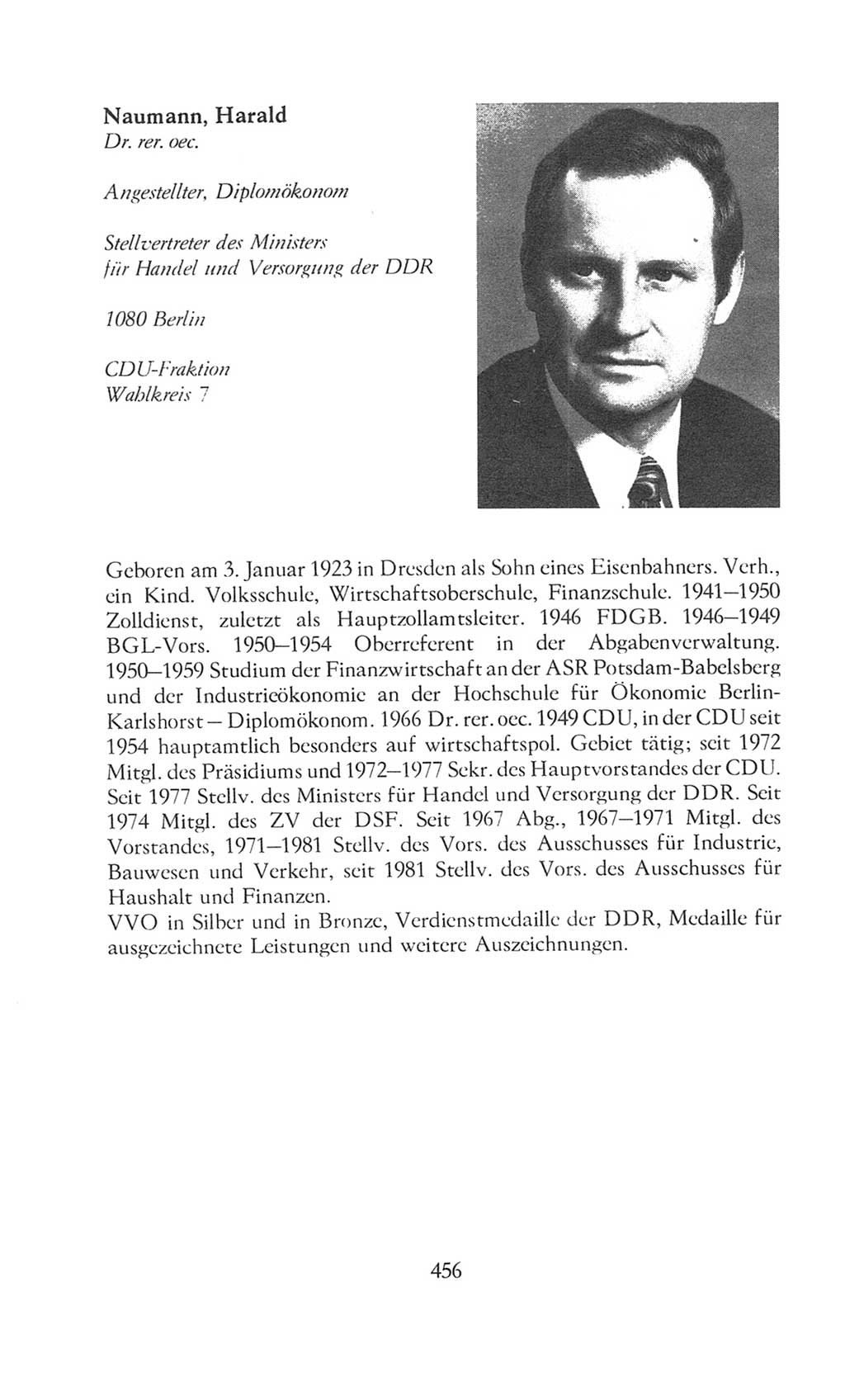 Volkskammer (VK) der Deutschen Demokratischen Republik (DDR), 8. Wahlperiode 1981-1986, Seite 456 (VK. DDR 8. WP. 1981-1986, S. 456)