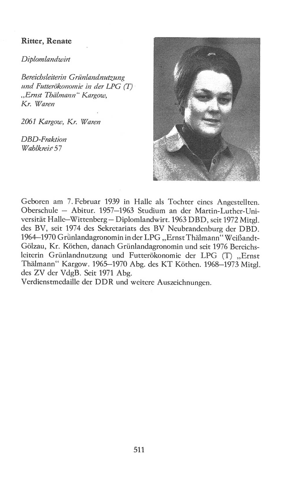 Volkskammer (VK) der Deutschen Demokratischen Republik (DDR), 8. Wahlperiode 1981-1986, Seite 511 (VK. DDR 8. WP. 1981-1986, S. 511)