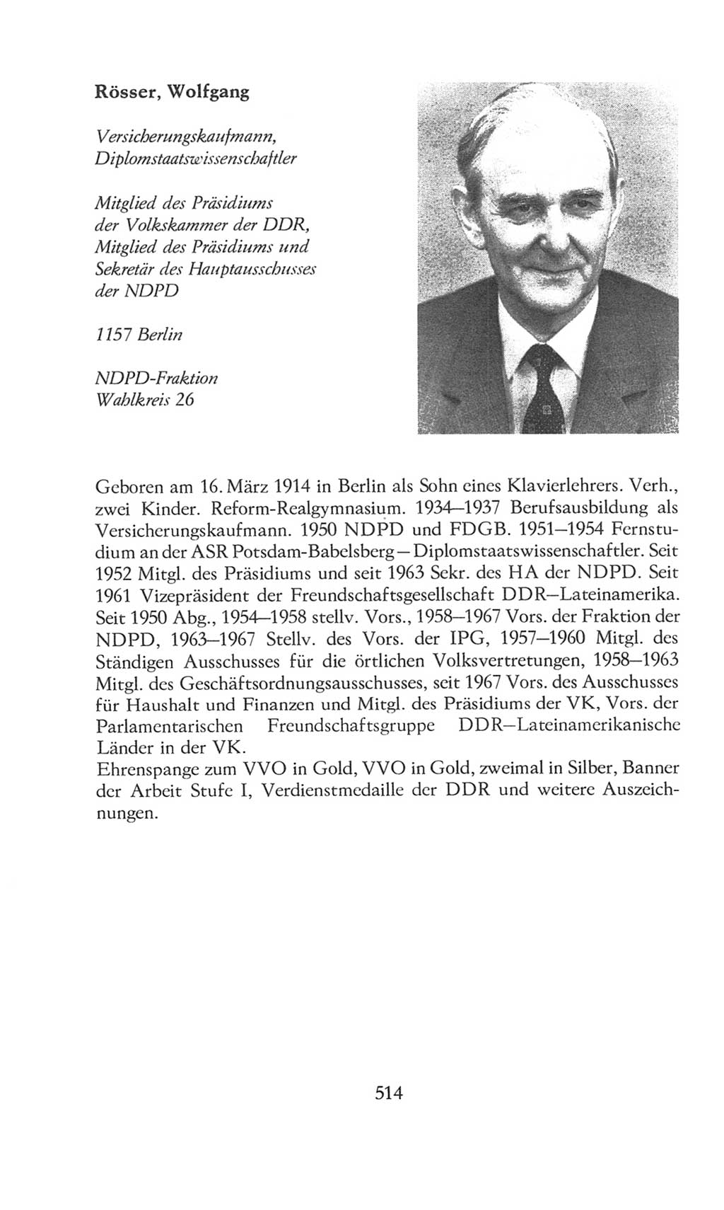 Volkskammer (VK) der Deutschen Demokratischen Republik (DDR), 8. Wahlperiode 1981-1986, Seite 514 (VK. DDR 8. WP. 1981-1986, S. 514)