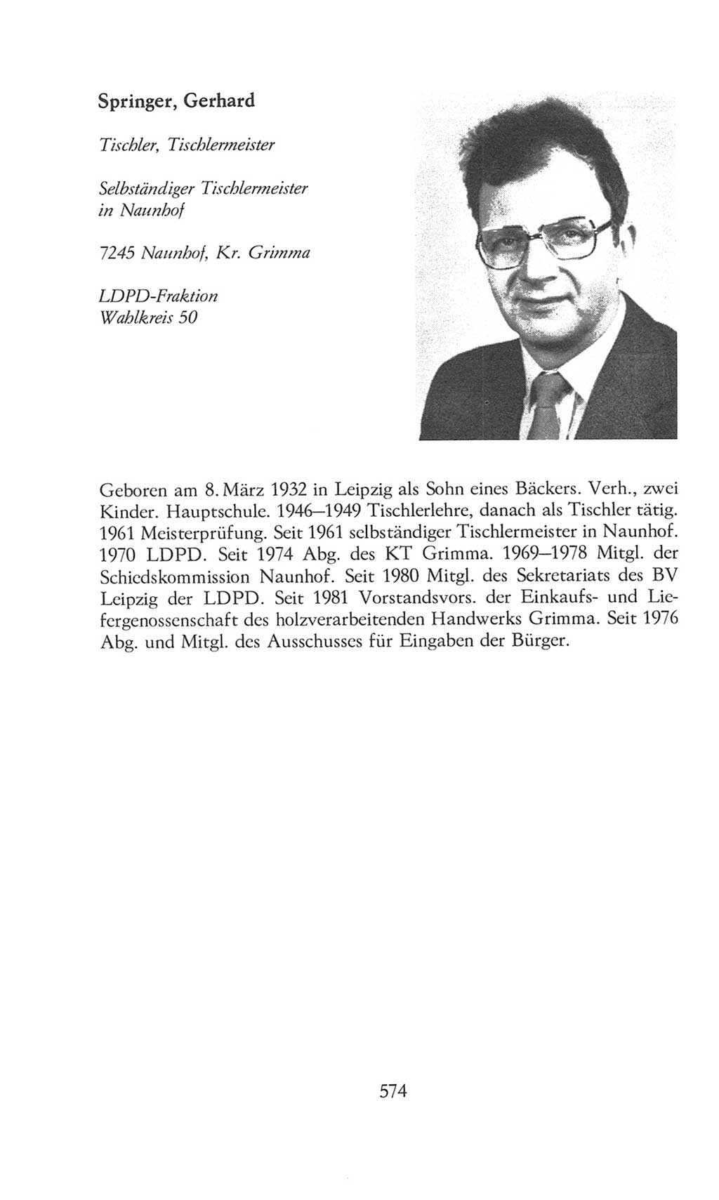 Volkskammer (VK) der Deutschen Demokratischen Republik (DDR), 8. Wahlperiode 1981-1986, Seite 574 (VK. DDR 8. WP. 1981-1986, S. 574)