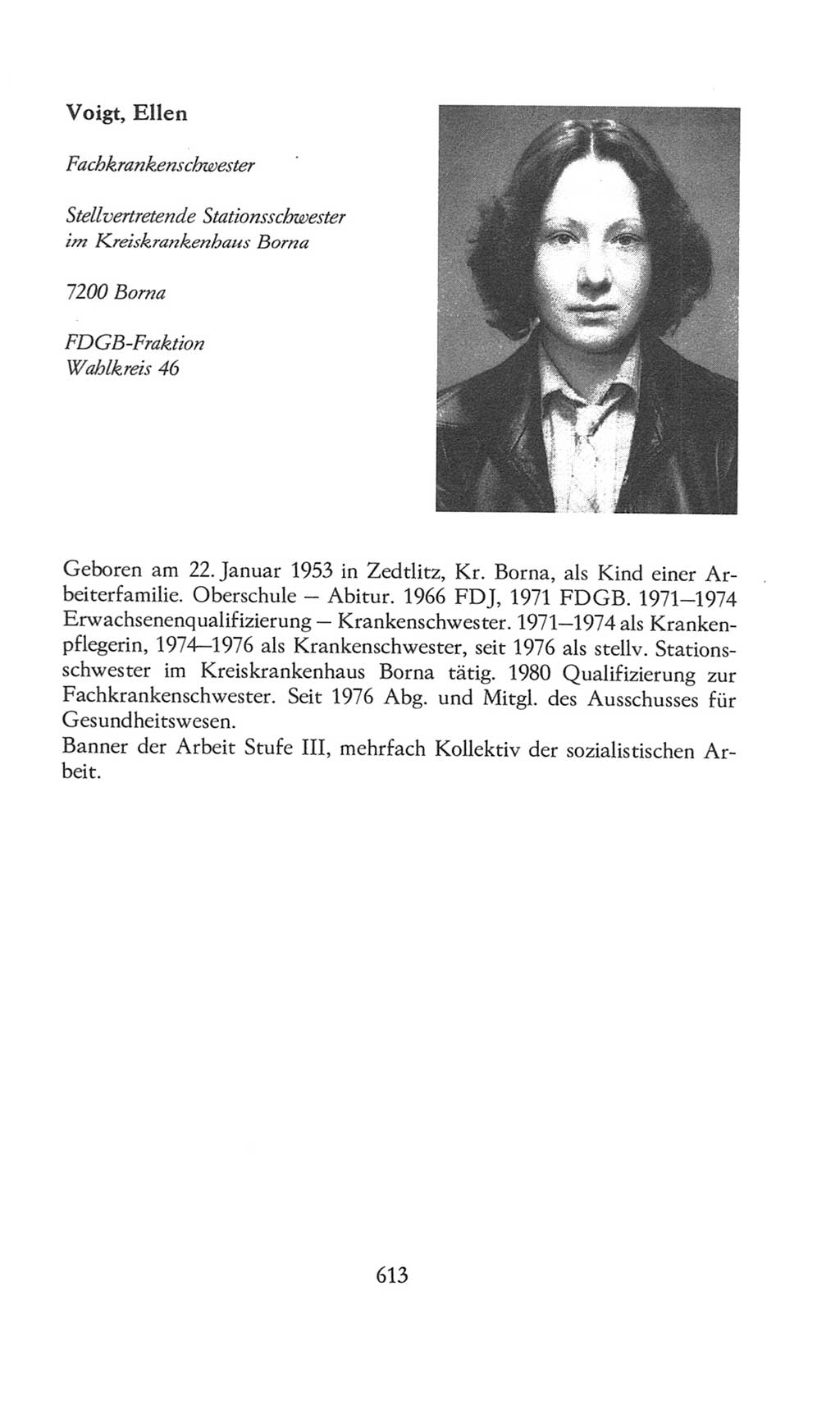 Volkskammer (VK) der Deutschen Demokratischen Republik (DDR), 8. Wahlperiode 1981-1986, Seite 613 (VK. DDR 8. WP. 1981-1986, S. 613)