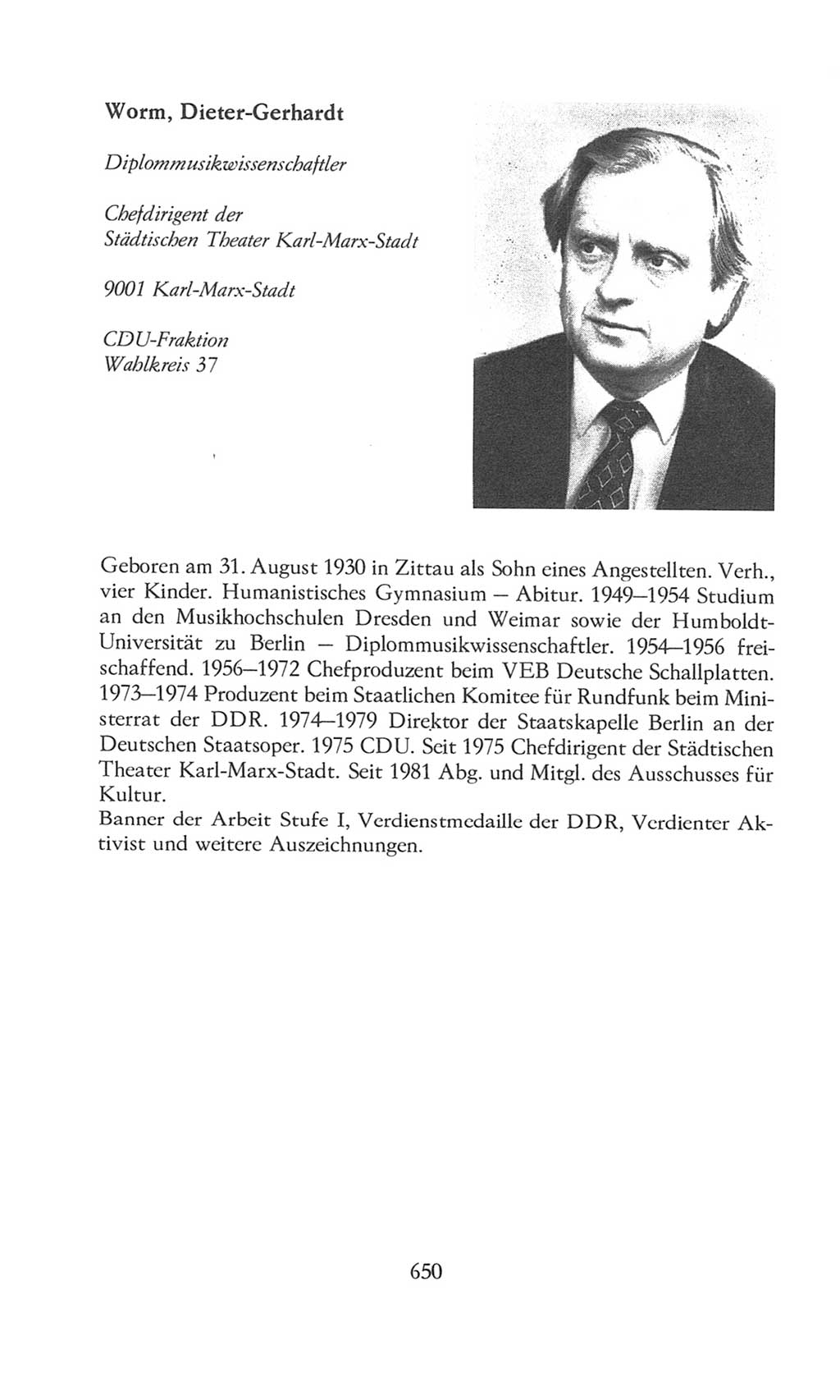 Volkskammer (VK) der Deutschen Demokratischen Republik (DDR), 8. Wahlperiode 1981-1986, Seite 650 (VK. DDR 8. WP. 1981-1986, S. 650)