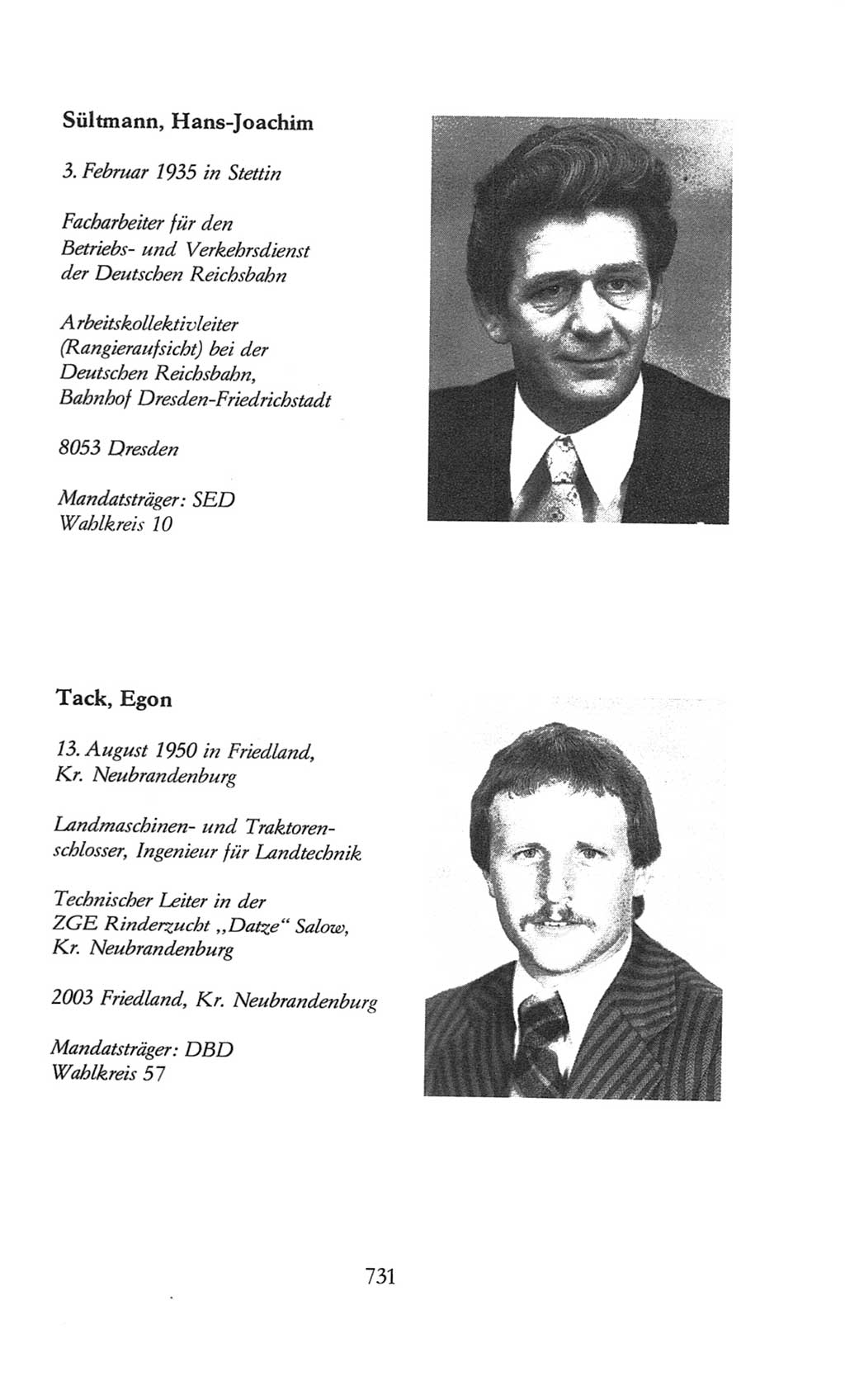 Volkskammer (VK) der Deutschen Demokratischen Republik (DDR), 8. Wahlperiode 1981-1986, Seite 731 (VK. DDR 8. WP. 1981-1986, S. 731)