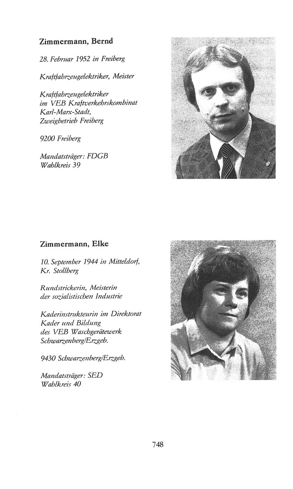Volkskammer (VK) der Deutschen Demokratischen Republik (DDR), 8. Wahlperiode 1981-1986, Seite 748 (VK. DDR 8. WP. 1981-1986, S. 748)