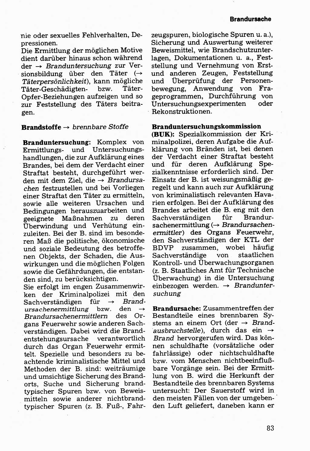 Wörterbuch der sozialistischen Kriminalistik [Deutsche Demokratische Republik (DDR)] 1981, Seite 83 (Wb. soz. Krim. DDR 1981, S. 83)