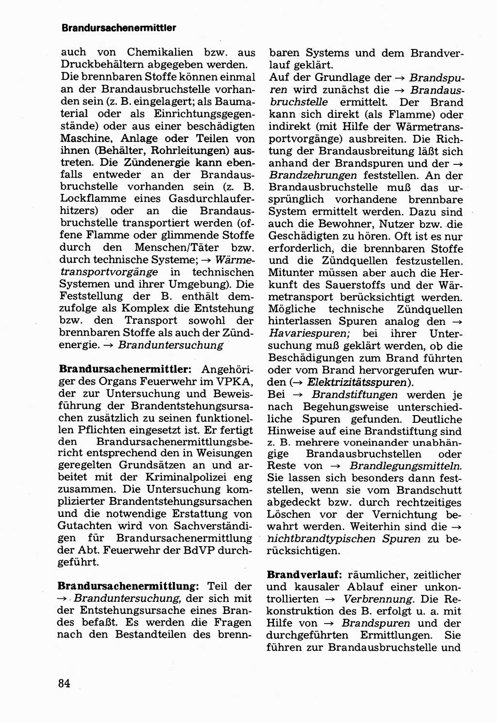 Wörterbuch der sozialistischen Kriminalistik [Deutsche Demokratische Republik (DDR)] 1981, Seite 84 (Wb. soz. Krim. DDR 1981, S. 84)