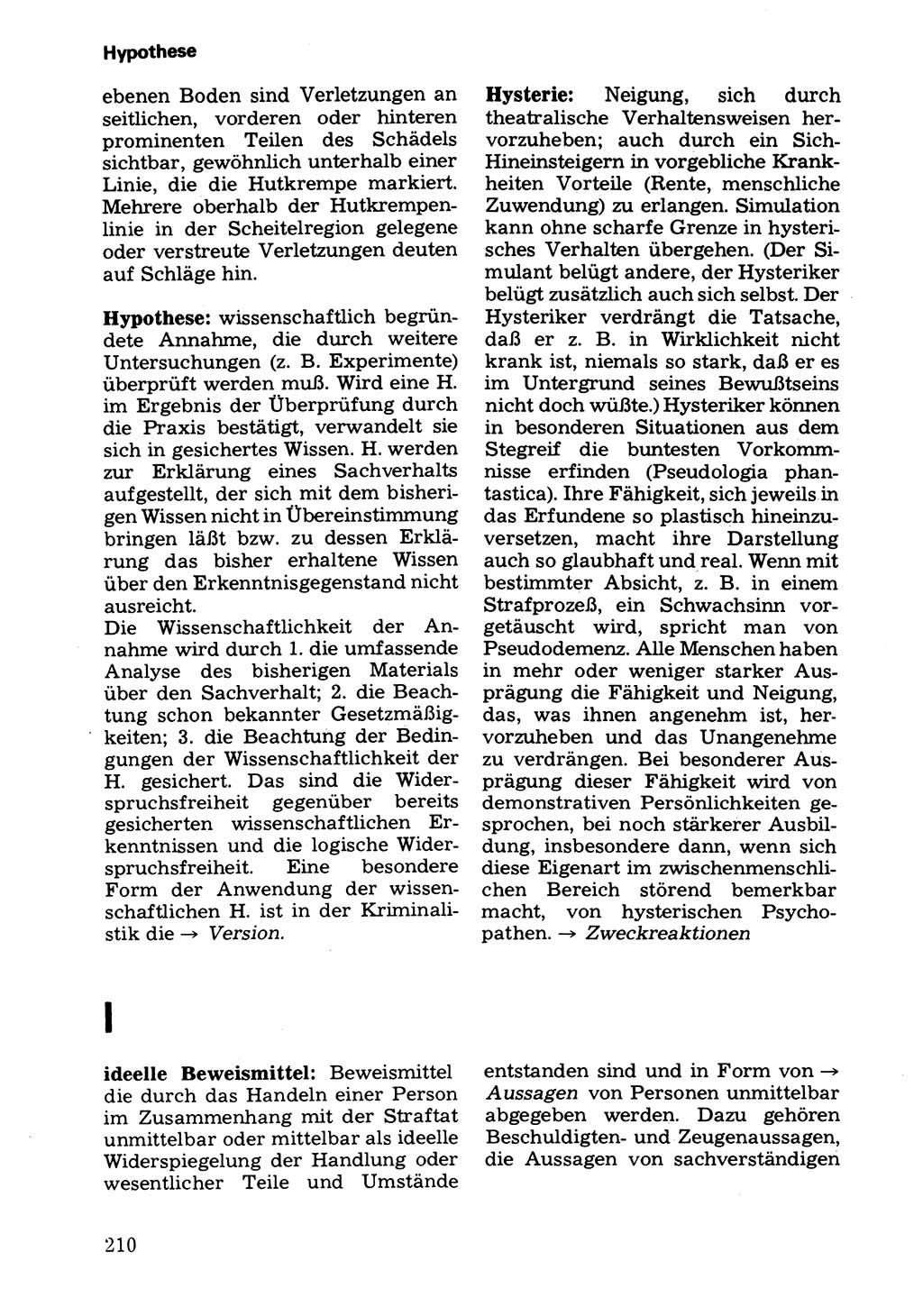 Wörterbuch der sozialistischen Kriminalistik [Deutsche Demokratische Republik (DDR)] 1981, Seite 210 (Wb. soz. Krim. DDR 1981, S. 210)