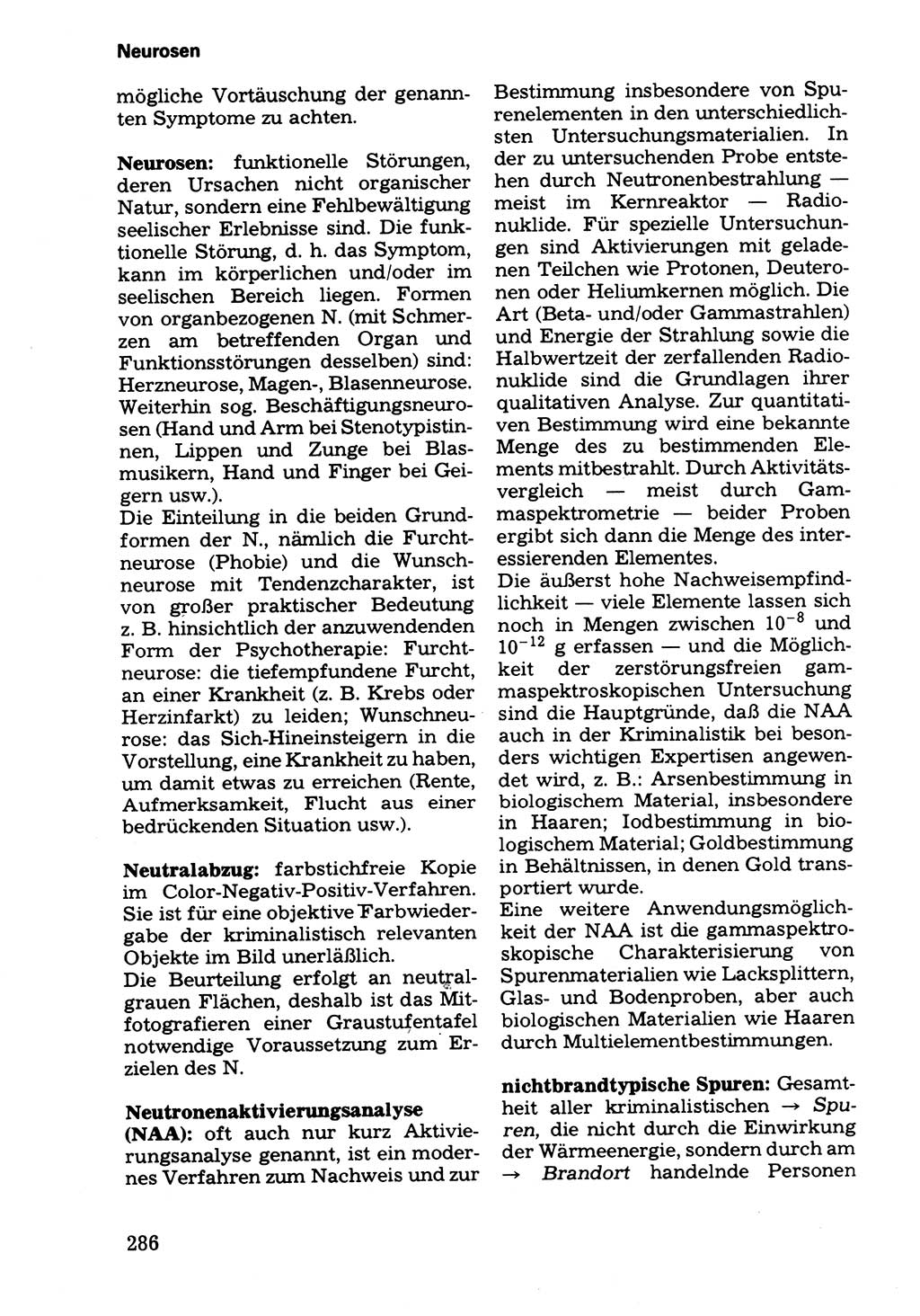 Wörterbuch der sozialistischen Kriminalistik [Deutsche Demokratische Republik (DDR)] 1981, Seite 286 (Wb. soz. Krim. DDR 1981, S. 286)