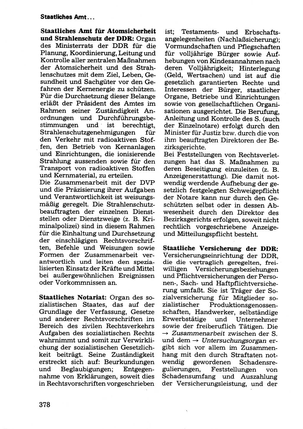 Wörterbuch der sozialistischen Kriminalistik [Deutsche Demokratische Republik (DDR)] 1981, Seite 378 (Wb. soz. Krim. DDR 1981, S. 378)