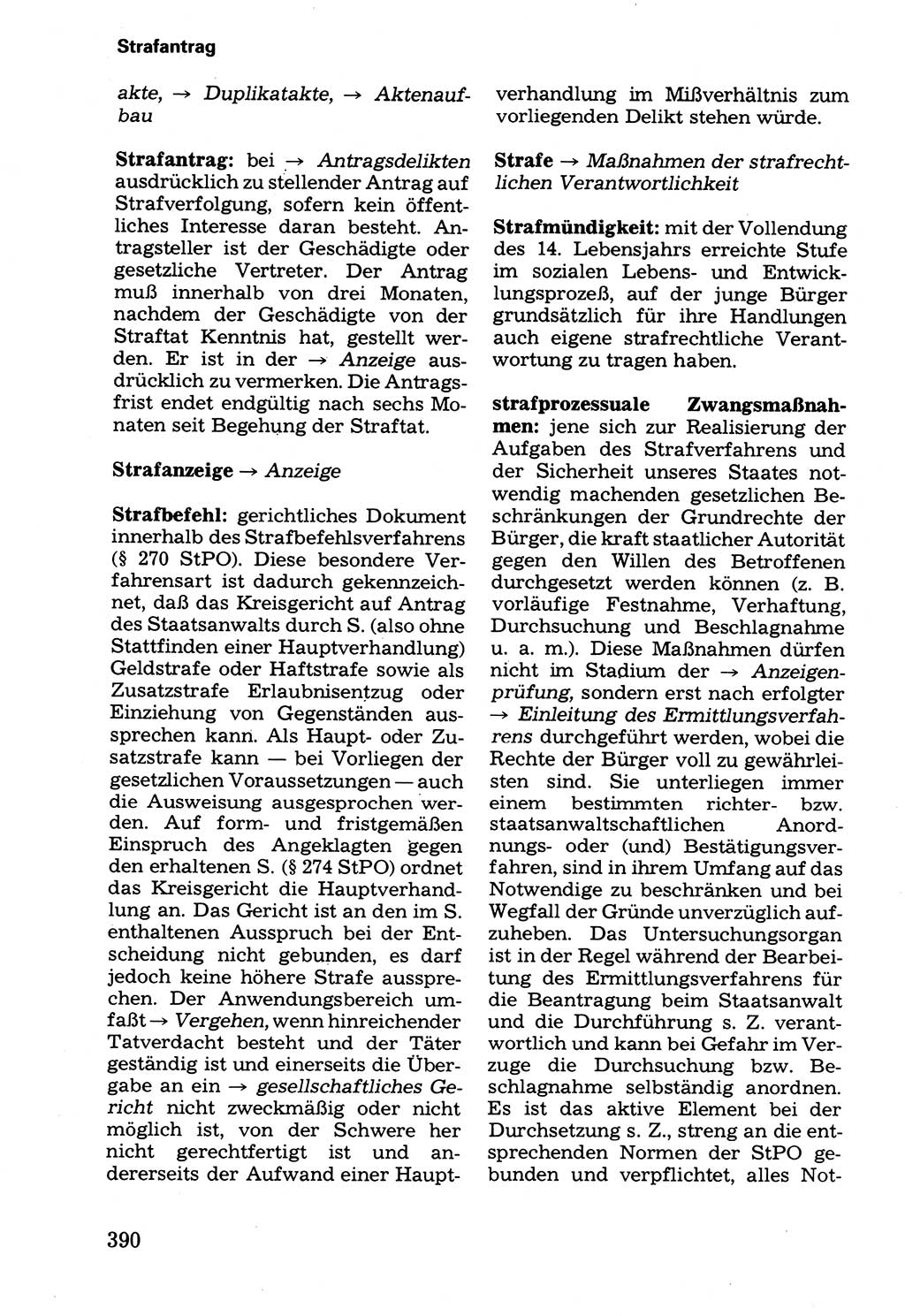 Wörterbuch der sozialistischen Kriminalistik [Deutsche Demokratische Republik (DDR)] 1981, Seite 390 (Wb. soz. Krim. DDR 1981, S. 390)