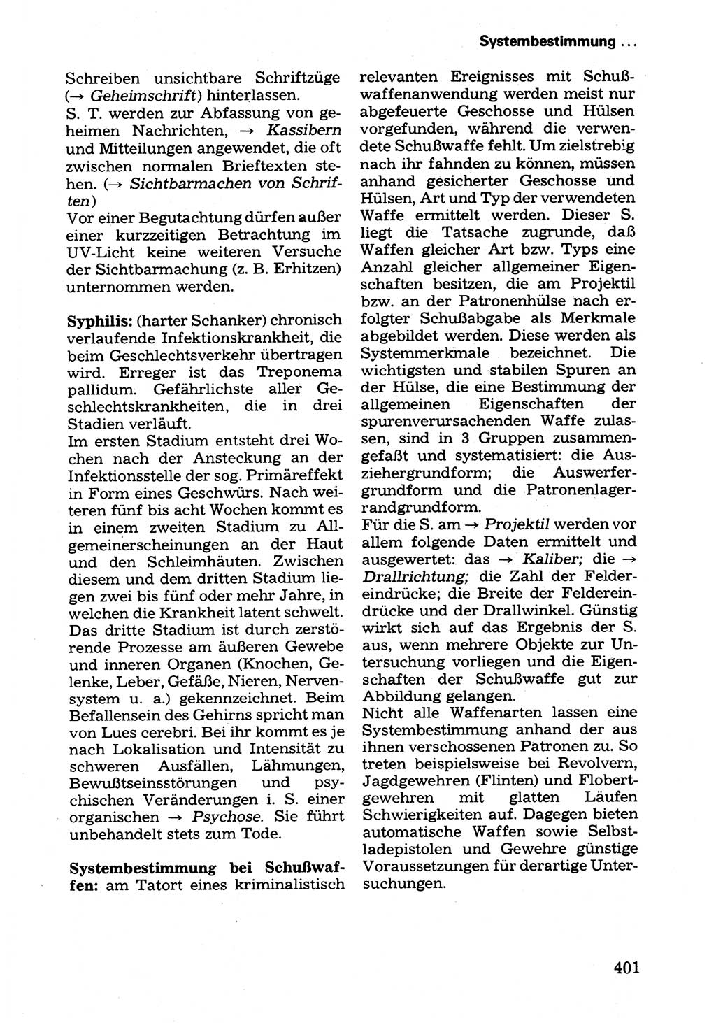 Wörterbuch der sozialistischen Kriminalistik [Deutsche Demokratische Republik (DDR)] 1981, Seite 401 (Wb. soz. Krim. DDR 1981, S. 401)