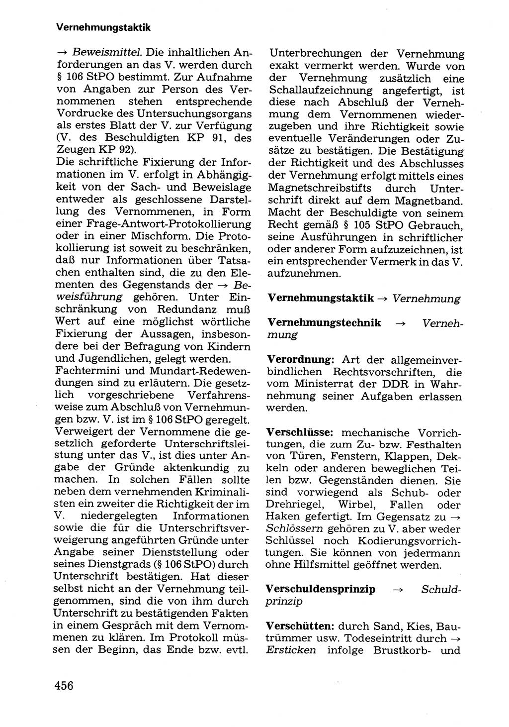 Wörterbuch der sozialistischen Kriminalistik [Deutsche Demokratische Republik (DDR)] 1981, Seite 456 (Wb. soz. Krim. DDR 1981, S. 456)