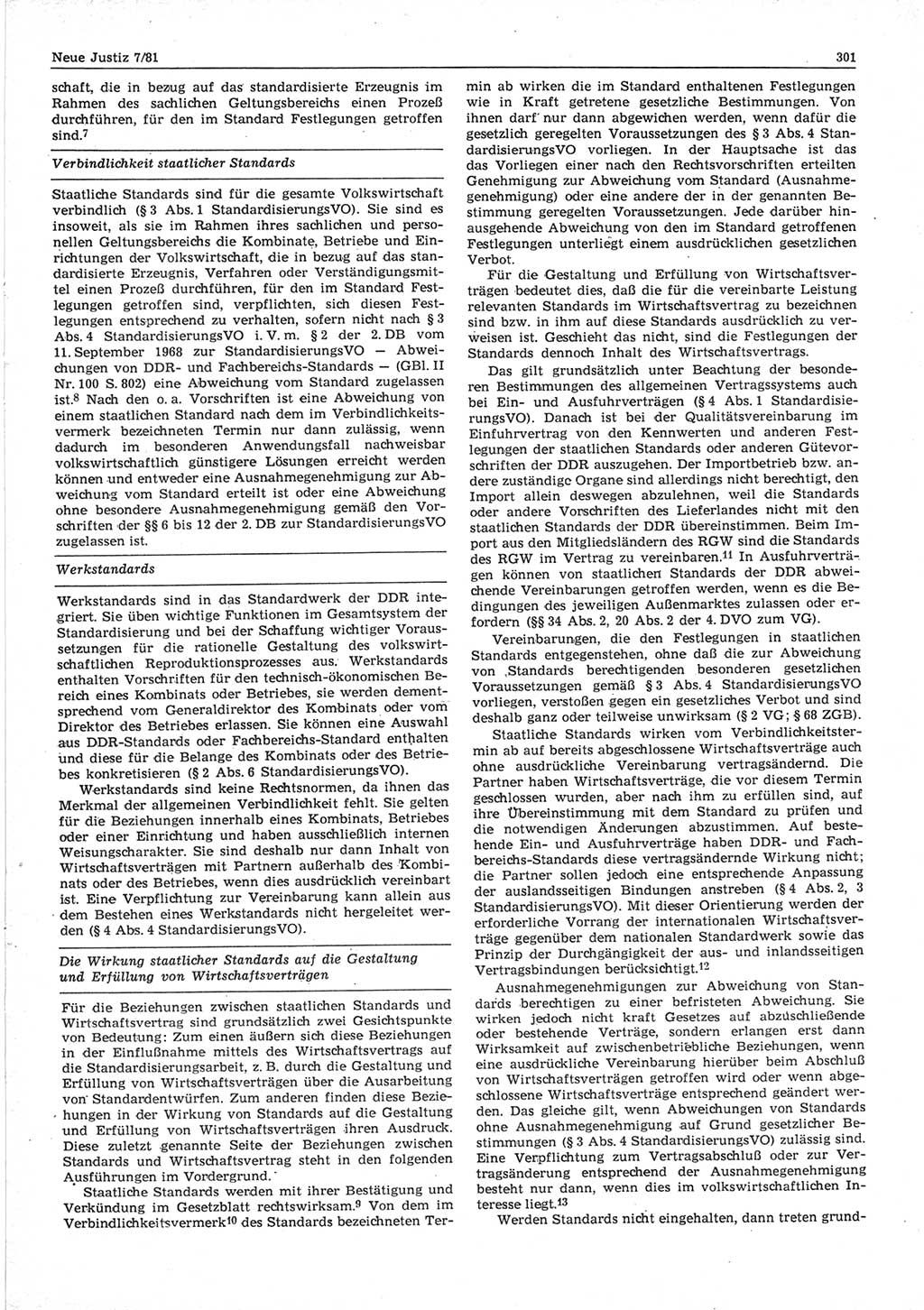 Neue Justiz (NJ), Zeitschrift für sozialistisches Recht und Gesetzlichkeit [Deutsche Demokratische Republik (DDR)], 35. Jahrgang 1981, Seite 301 (NJ DDR 1981, S. 301)