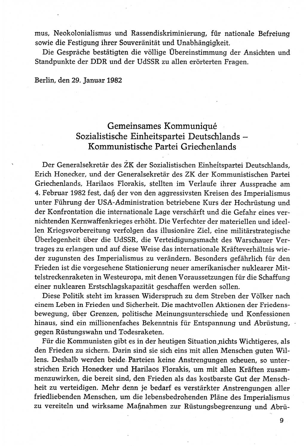 Dokumente der Sozialistischen Einheitspartei Deutschlands (SED) [Deutsche Demokratische Republik (DDR)] 1982-1983, Seite 9 (Dok. SED DDR 1982-1983, S. 9)