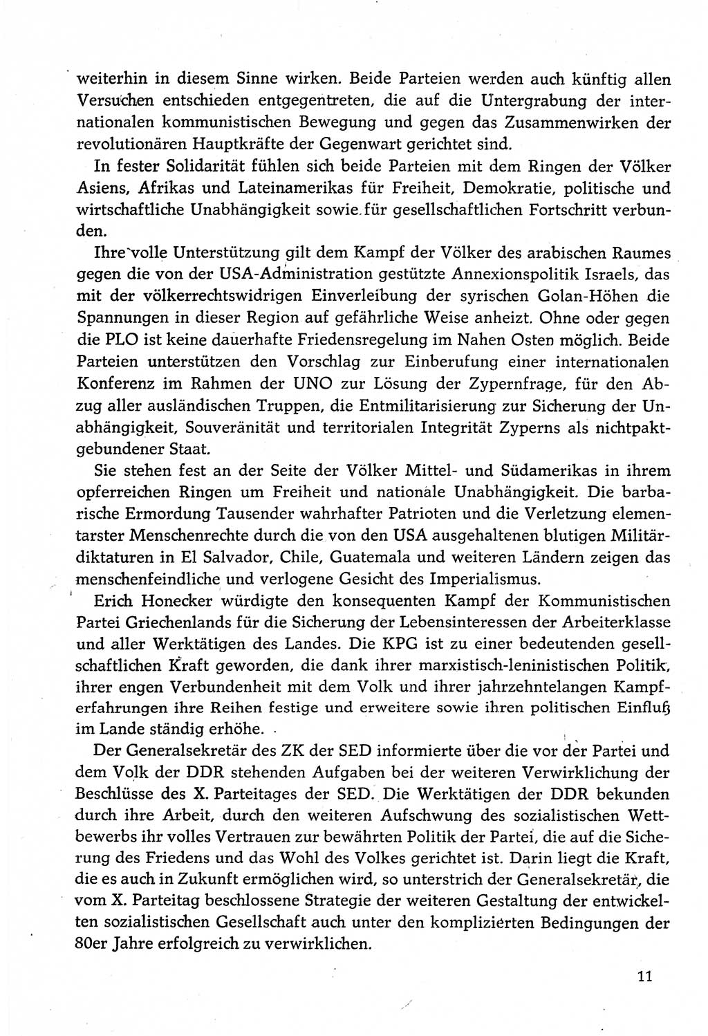Dokumente der Sozialistischen Einheitspartei Deutschlands (SED) [Deutsche Demokratische Republik (DDR)] 1982-1983, Seite 11 (Dok. SED DDR 1982-1983, S. 11)
