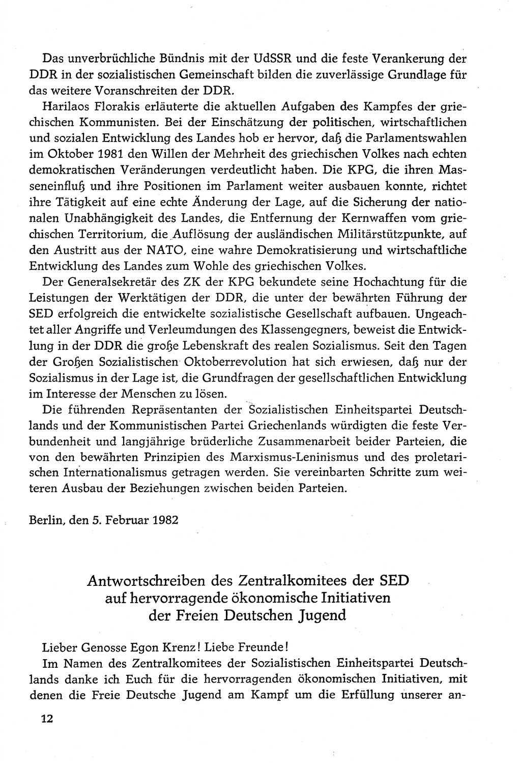 Dokumente der Sozialistischen Einheitspartei Deutschlands (SED) [Deutsche Demokratische Republik (DDR)] 1982-1983, Seite 12 (Dok. SED DDR 1982-1983, S. 12)