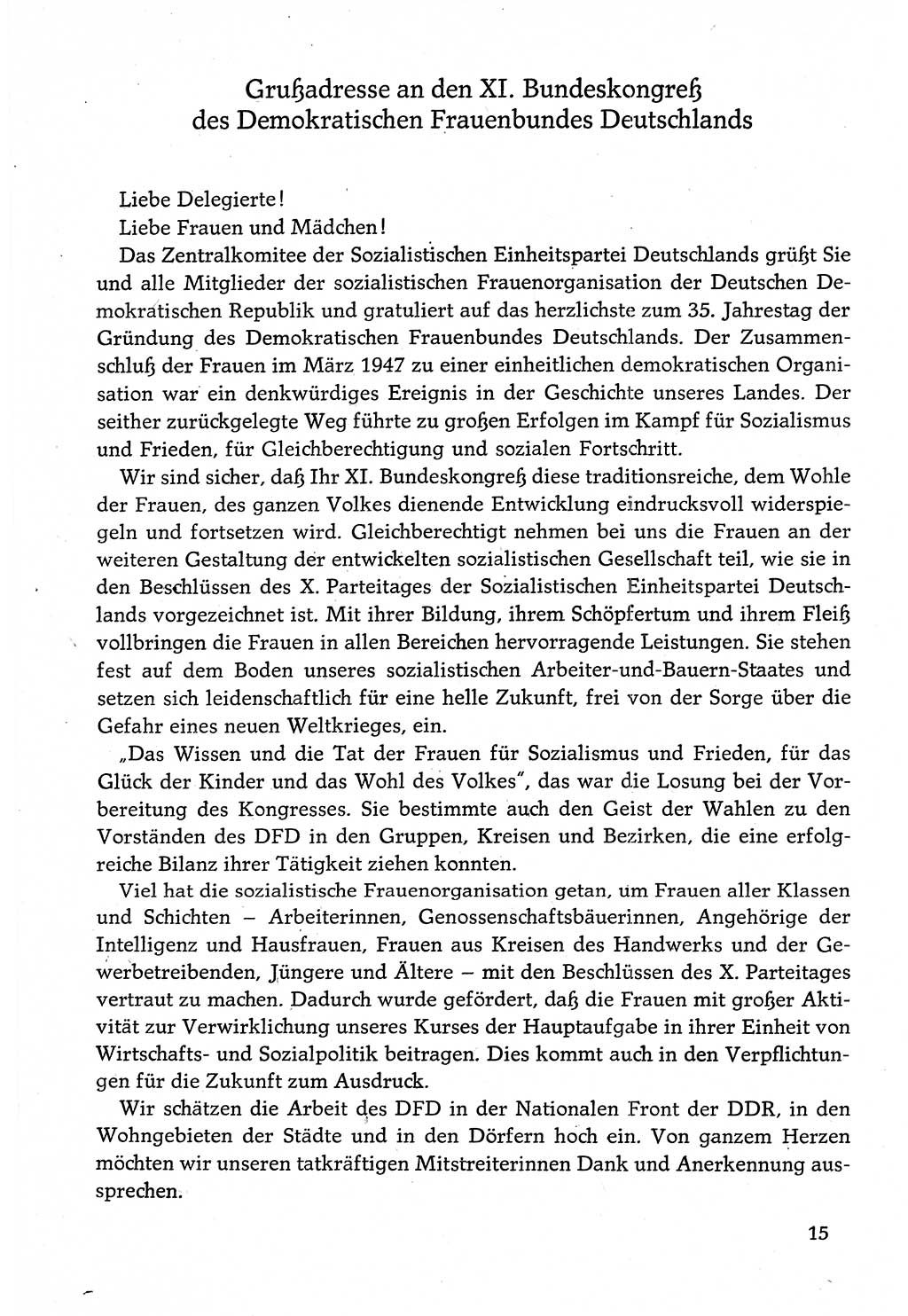 Dokumente der Sozialistischen Einheitspartei Deutschlands (SED) [Deutsche Demokratische Republik (DDR)] 1982-1983, Seite 15 (Dok. SED DDR 1982-1983, S. 15)