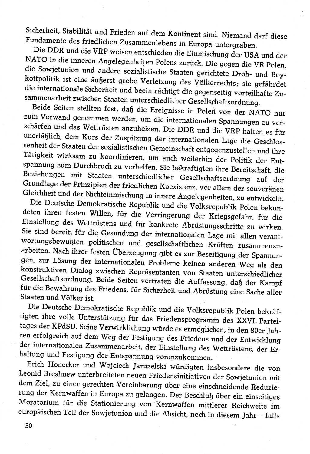Dokumente der Sozialistischen Einheitspartei Deutschlands (SED) [Deutsche Demokratische Republik (DDR)] 1982-1983, Seite 30 (Dok. SED DDR 1982-1983, S. 30)