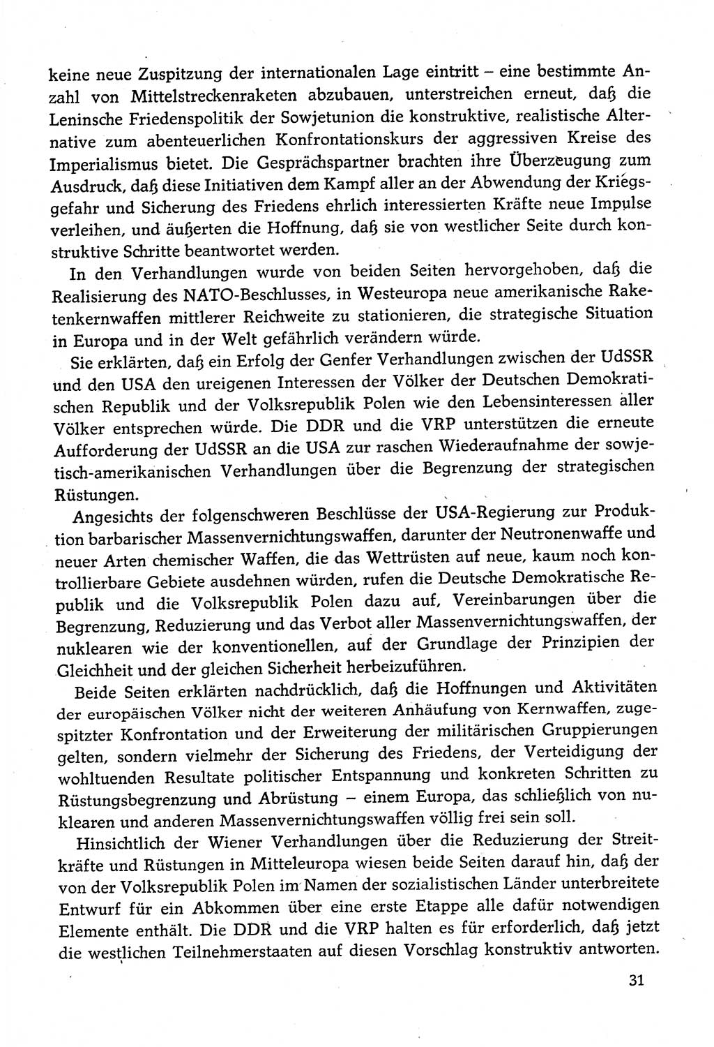 Dokumente der Sozialistischen Einheitspartei Deutschlands (SED) [Deutsche Demokratische Republik (DDR)] 1982-1983, Seite 31 (Dok. SED DDR 1982-1983, S. 31)