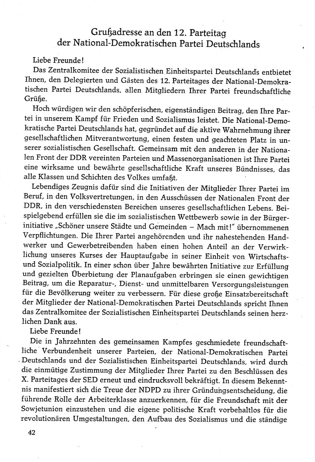 Dokumente der Sozialistischen Einheitspartei Deutschlands (SED) [Deutsche Demokratische Republik (DDR)] 1982-1983, Seite 42 (Dok. SED DDR 1982-1983, S. 42)