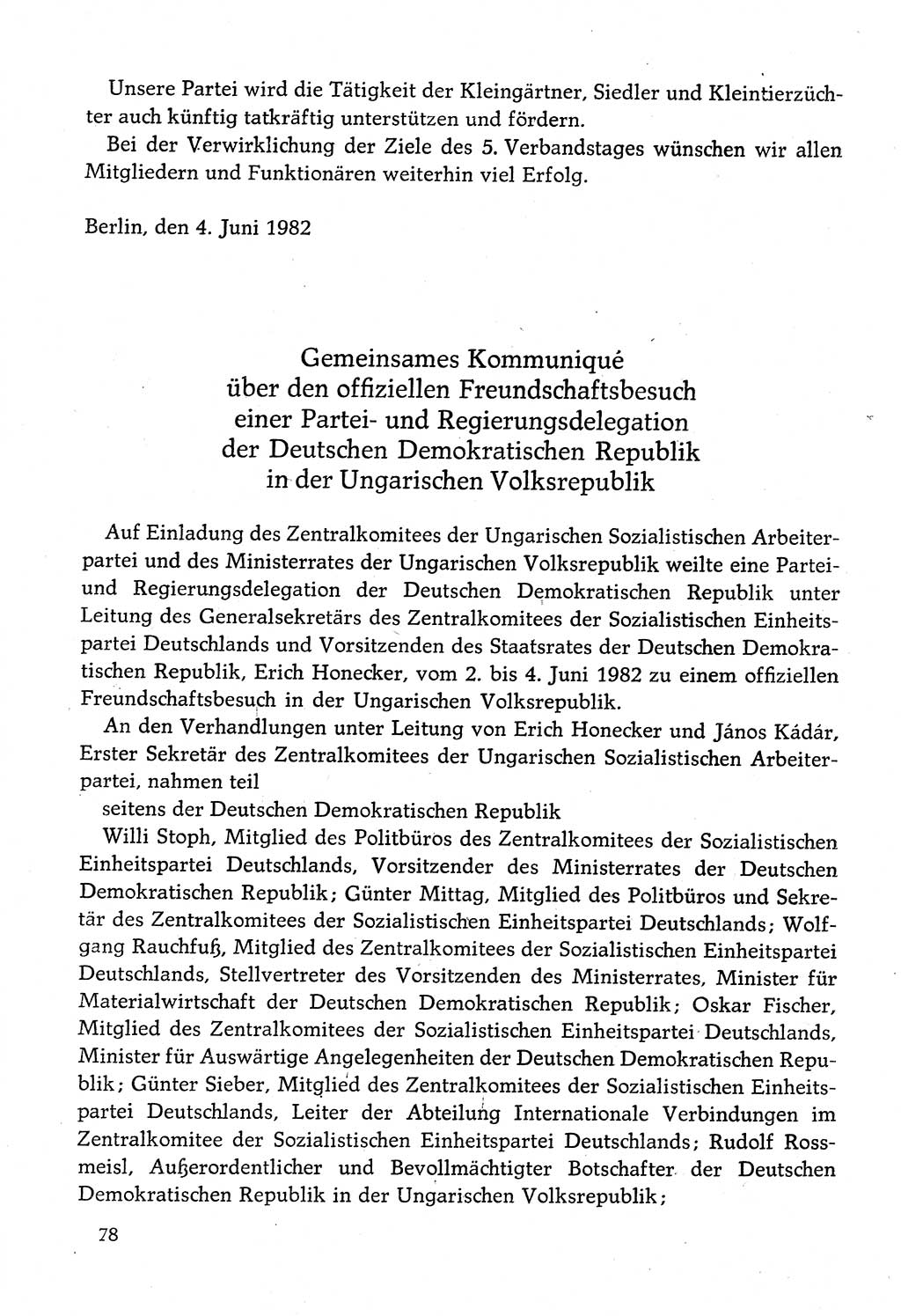 Dokumente der Sozialistischen Einheitspartei Deutschlands (SED) [Deutsche Demokratische Republik (DDR)] 1982-1983, Seite 78 (Dok. SED DDR 1982-1983, S. 78)
