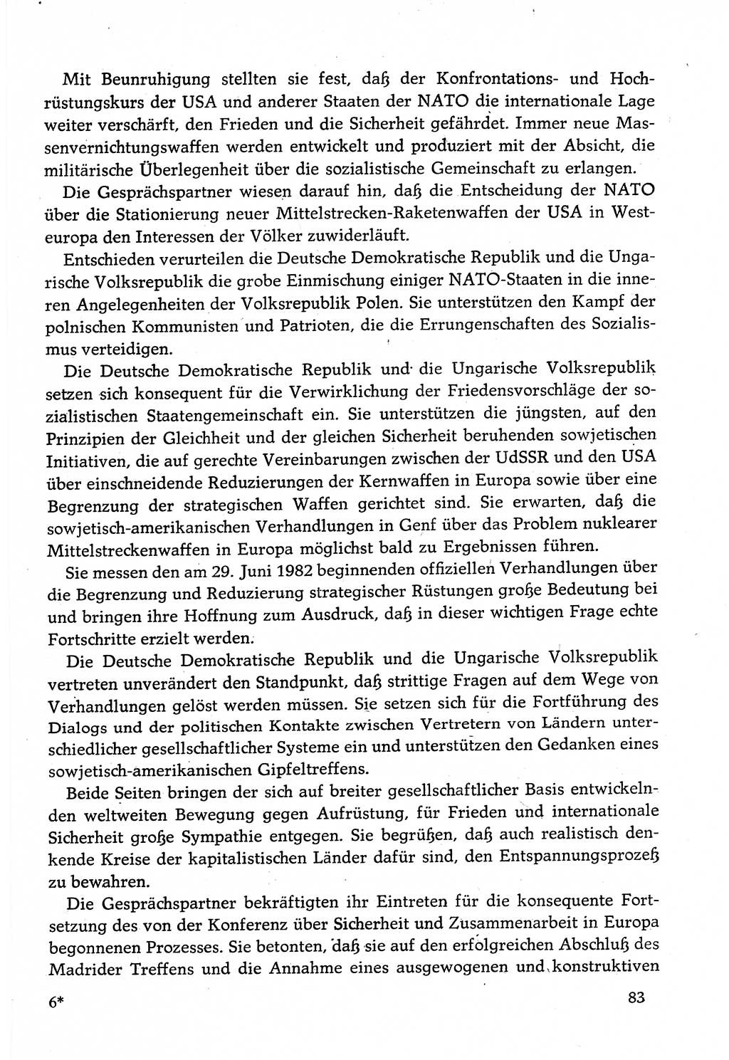 Dokumente der Sozialistischen Einheitspartei Deutschlands (SED) [Deutsche Demokratische Republik (DDR)] 1982-1983, Seite 83 (Dok. SED DDR 1982-1983, S. 83)