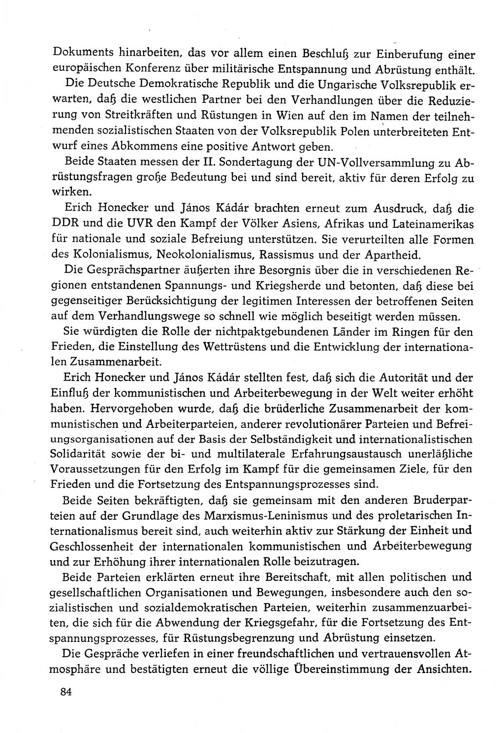 Dokumente der Sozialistischen Einheitspartei Deutschlands (SED) [Deutsche Demokratische Republik (DDR)] 1982-1983, Seite 84 (Dok. SED DDR 1982-1983, S. 84)