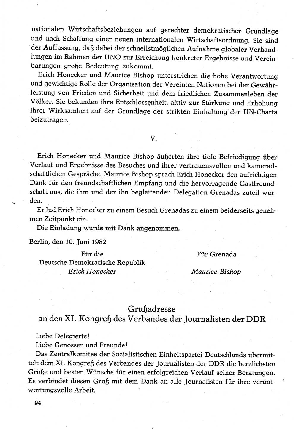 Dokumente der Sozialistischen Einheitspartei Deutschlands (SED) [Deutsche Demokratische Republik (DDR)] 1982-1983, Seite 94 (Dok. SED DDR 1982-1983, S. 94)